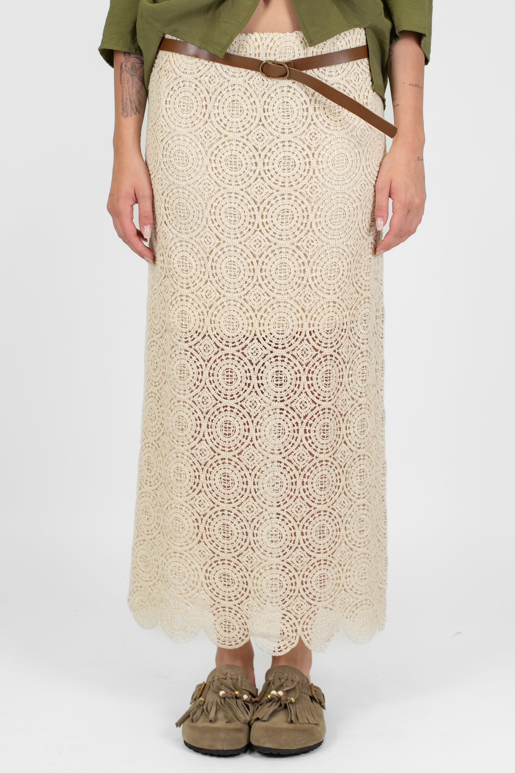 Motel - Gonna in crochet con elastico in vita