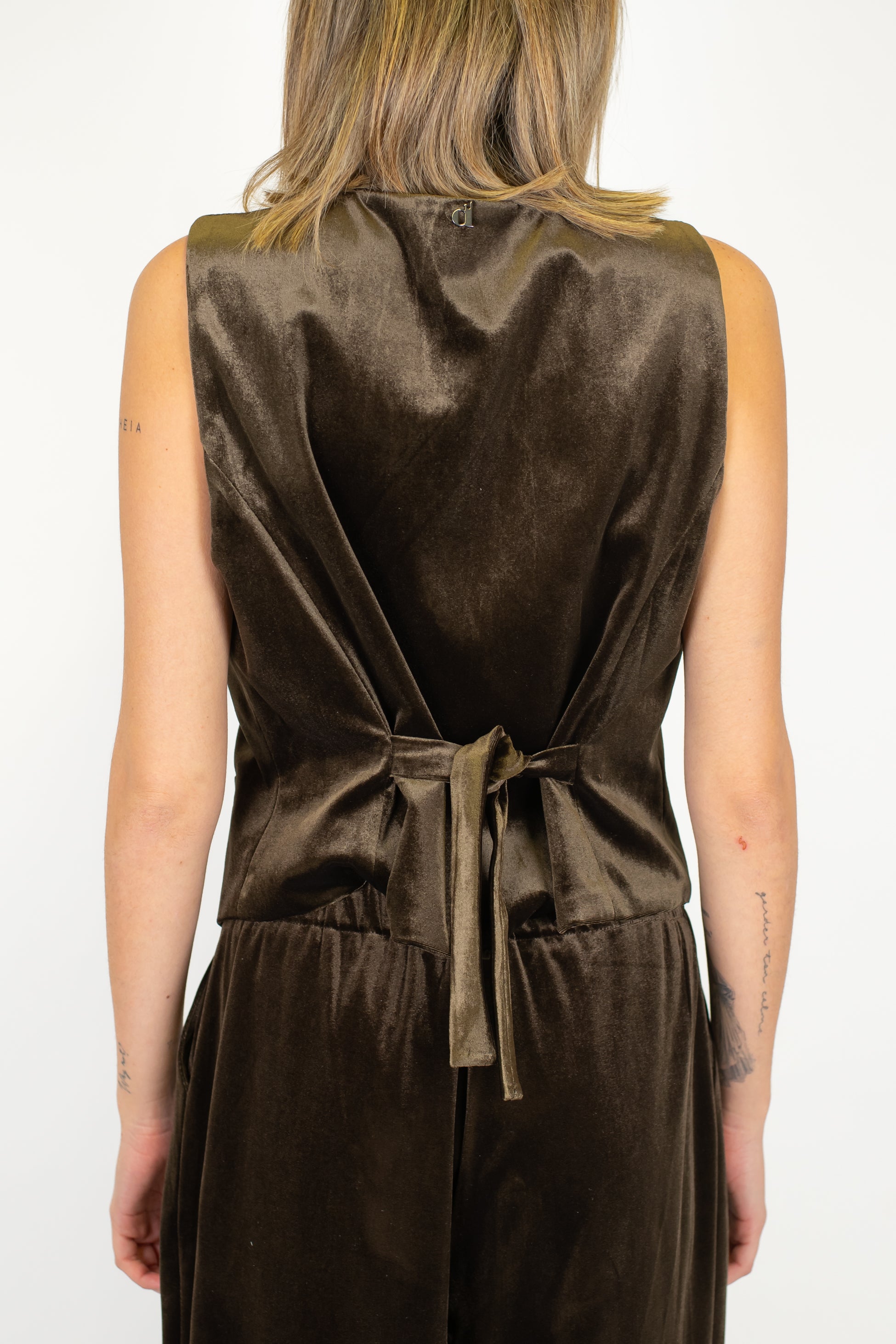 Dixie - Gilet in velluto con cravatta