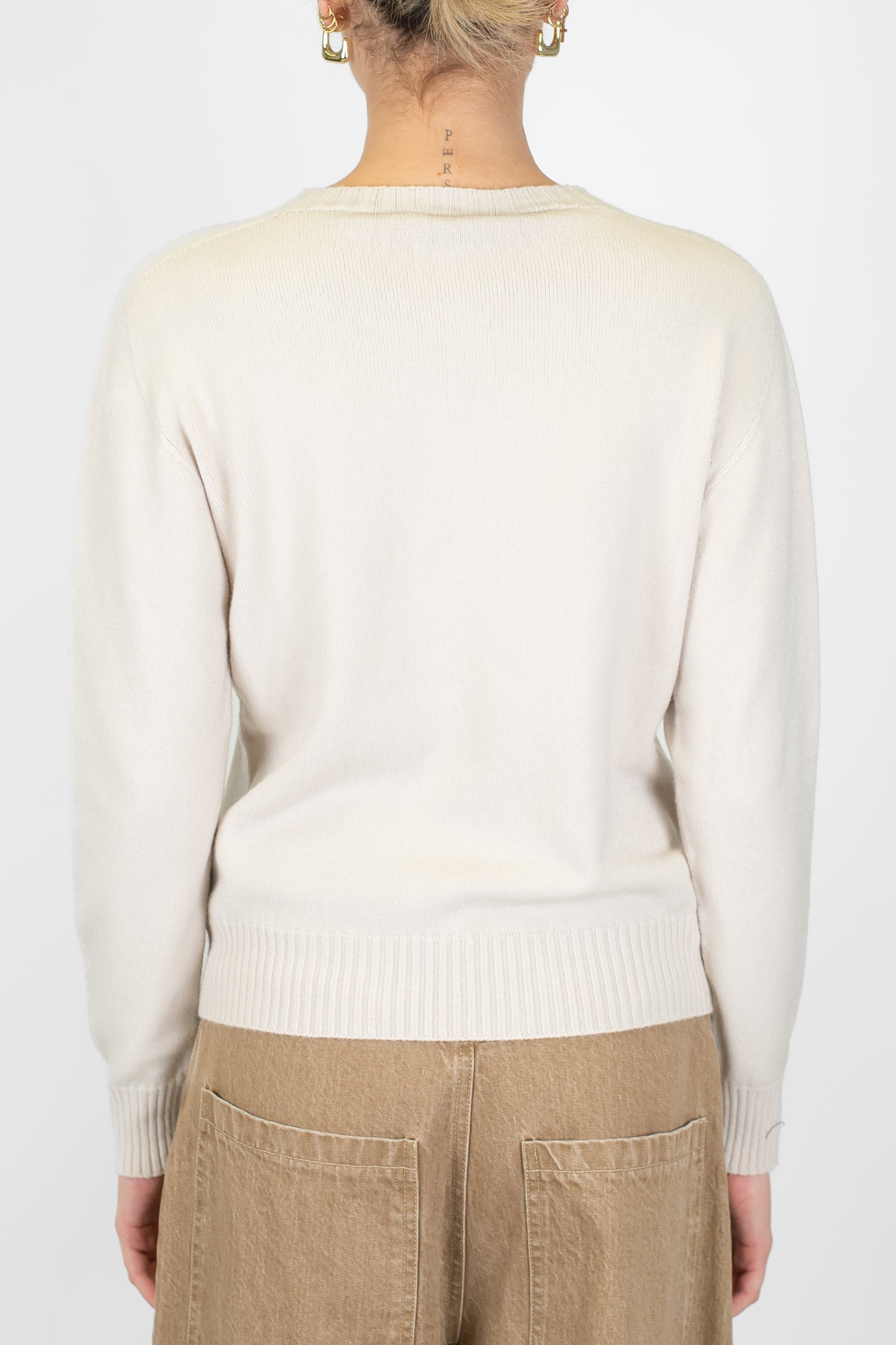 Motel - Maglia girocollo con rombi ricamati