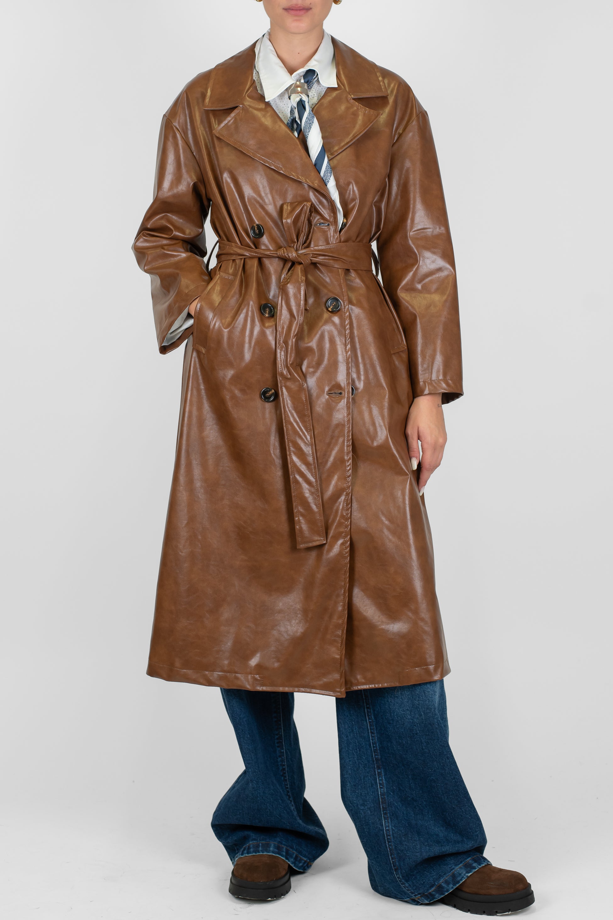 Motel - Spolverino doppiopetto in ecopelle