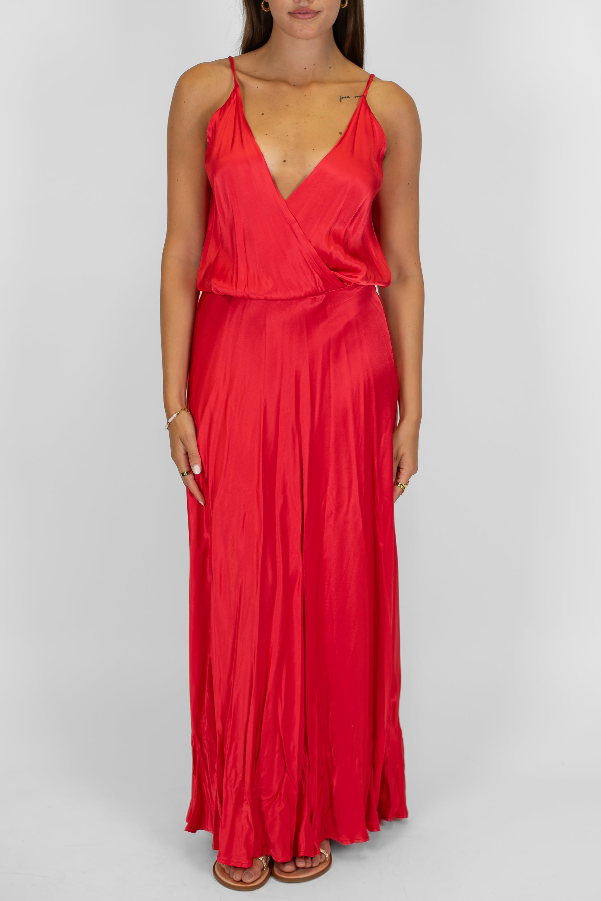 Souvenir - Abito lungo in viscosa con schiena scoperta