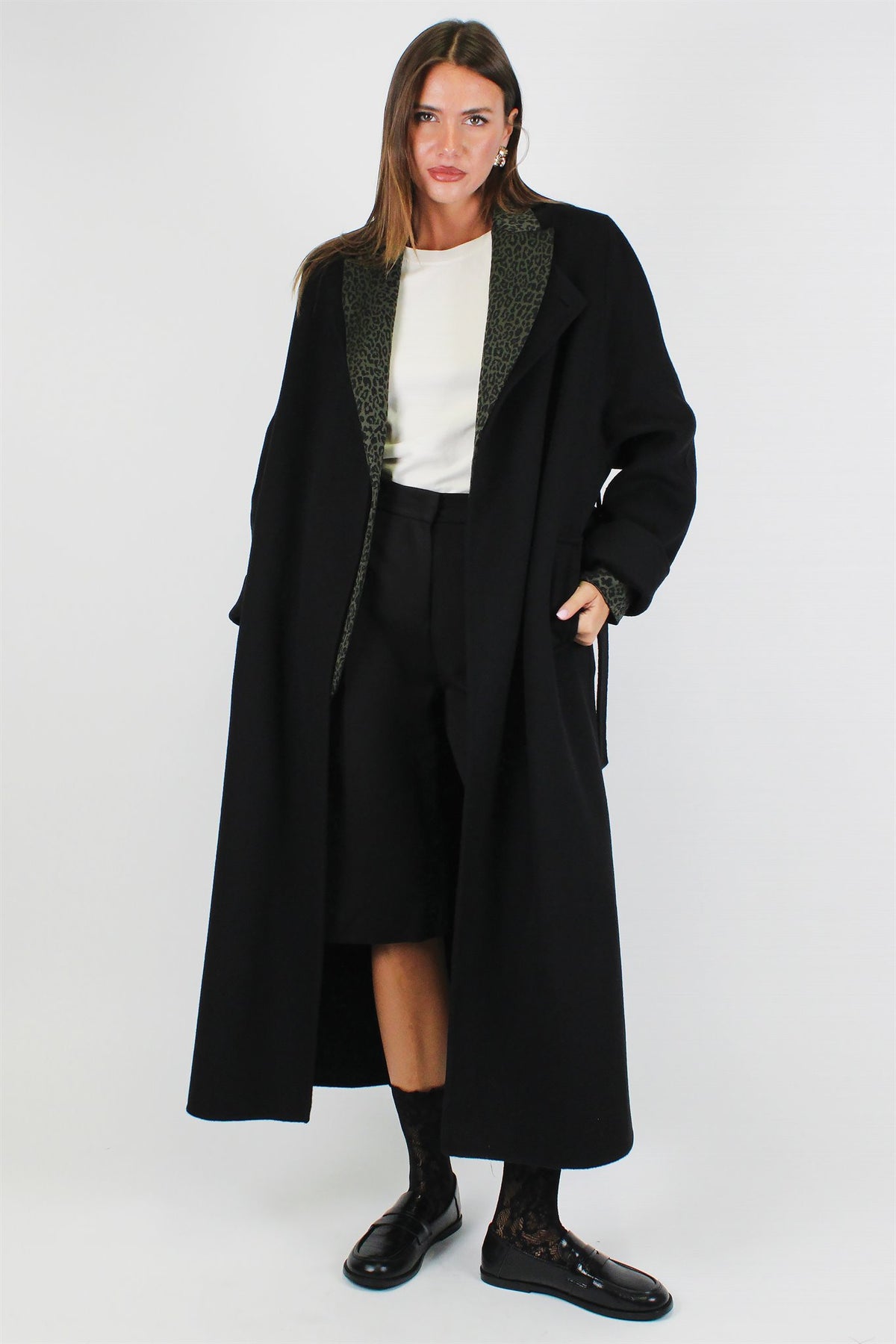 Souvenir - Cappotto girocollo in misto lana