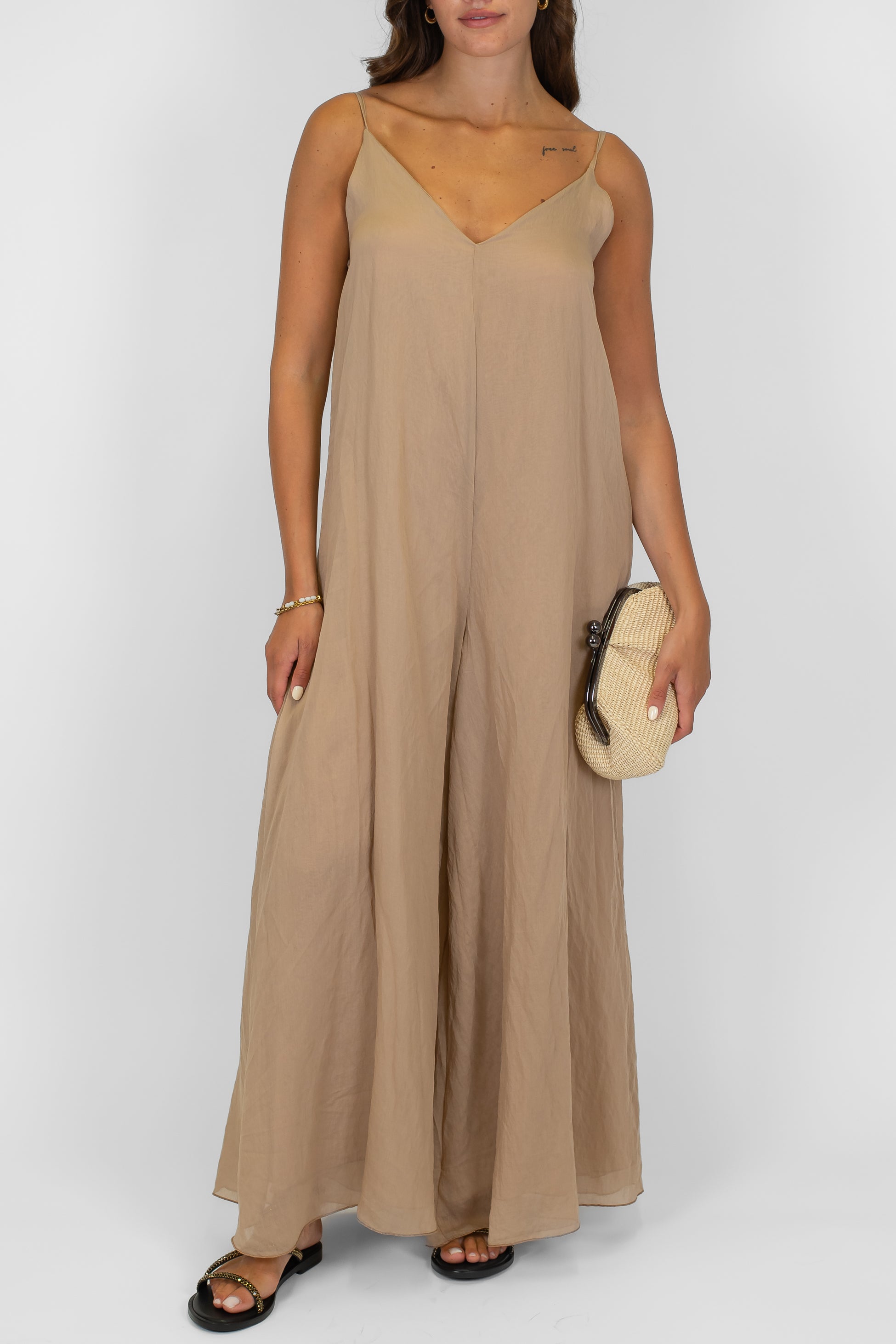 Tensione in - Tuta in lyocell con bretelle regolabili