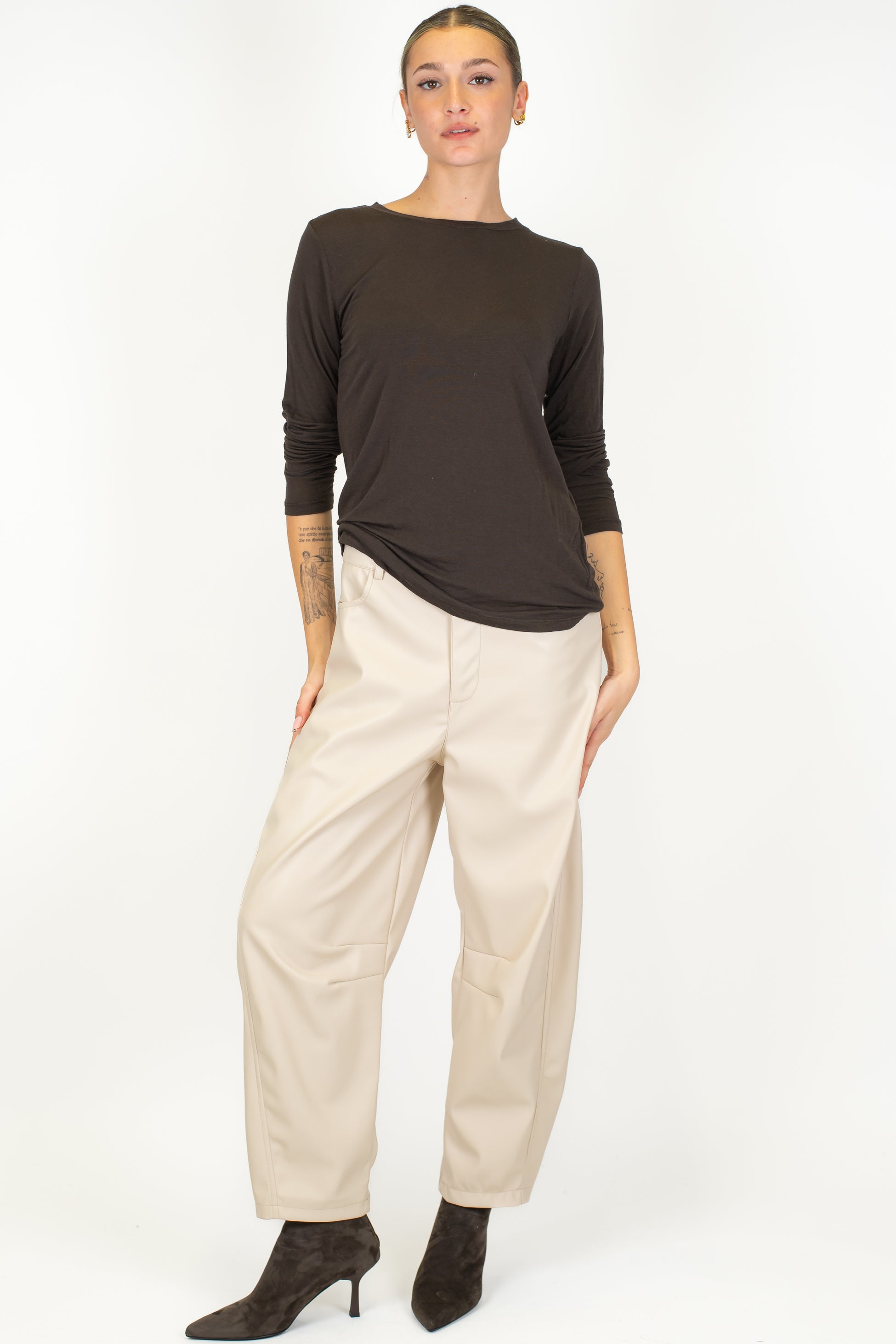 Haveone - Maglia basic girocollo in misto cashmere