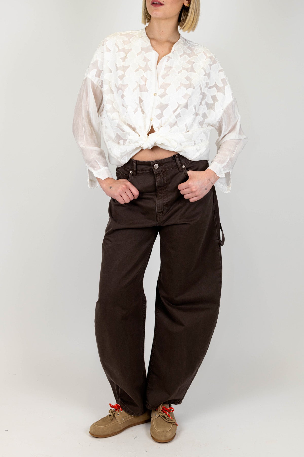 Tensione in - Pantalone worker in denim colorato