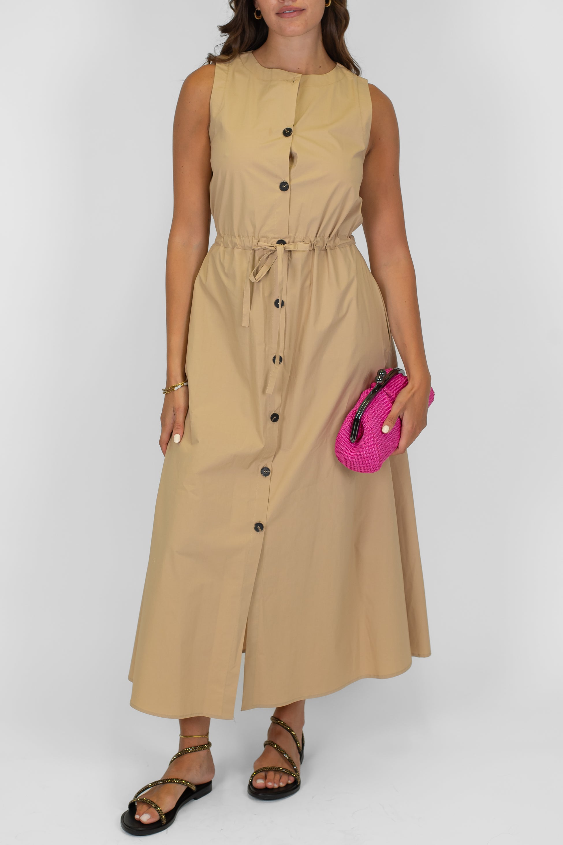 Tensione in - Abito giromaniche con coulisse in vita