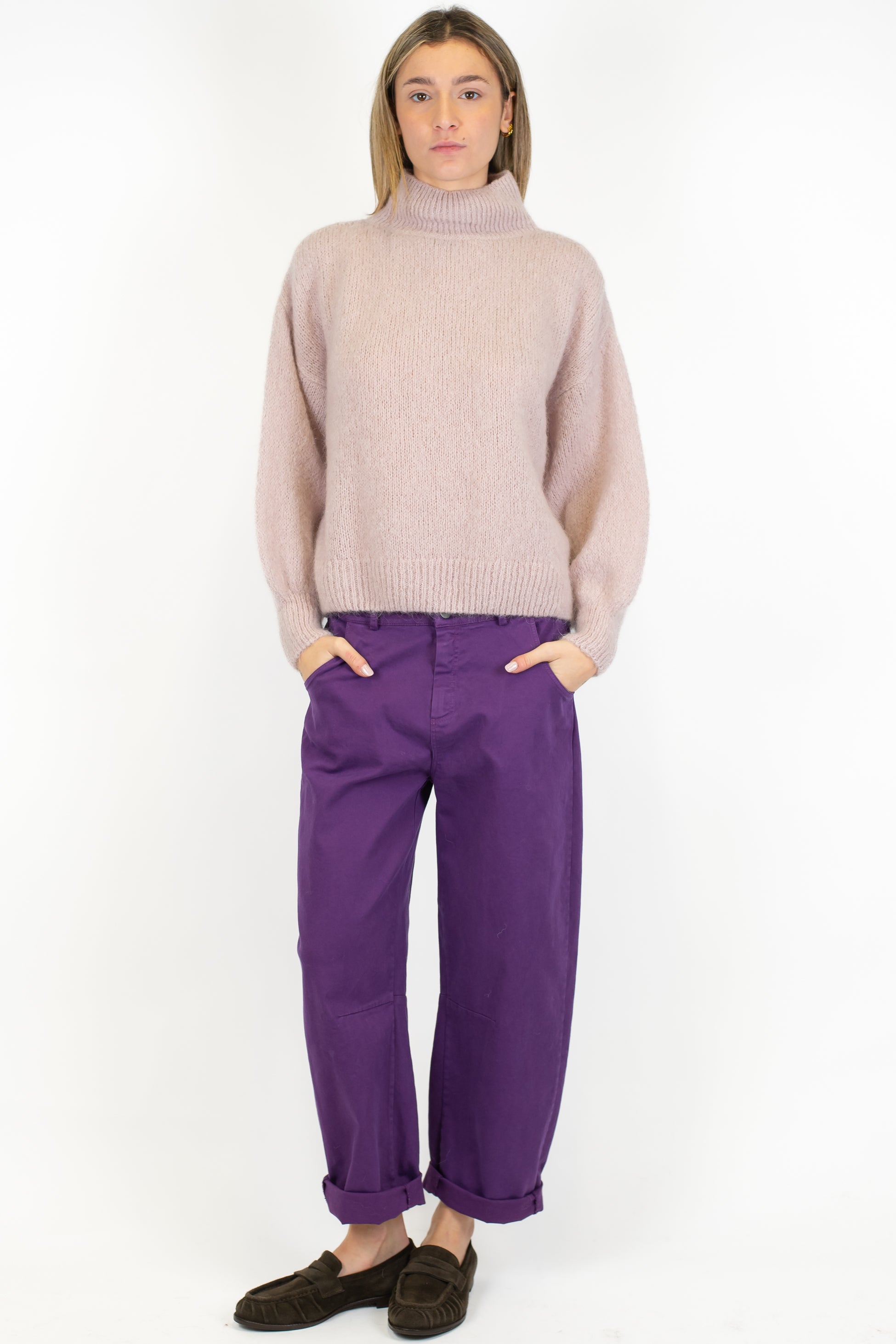 Dixie -Lupetto in lana mohair con maniche ampie