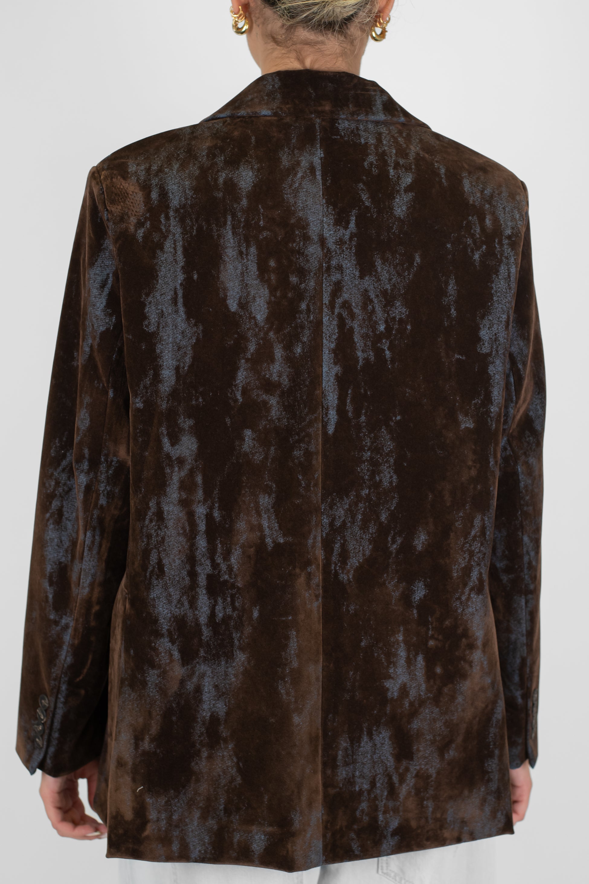 Motel - Giacca monopetto fantasia dirty con spilla gioiello su rever