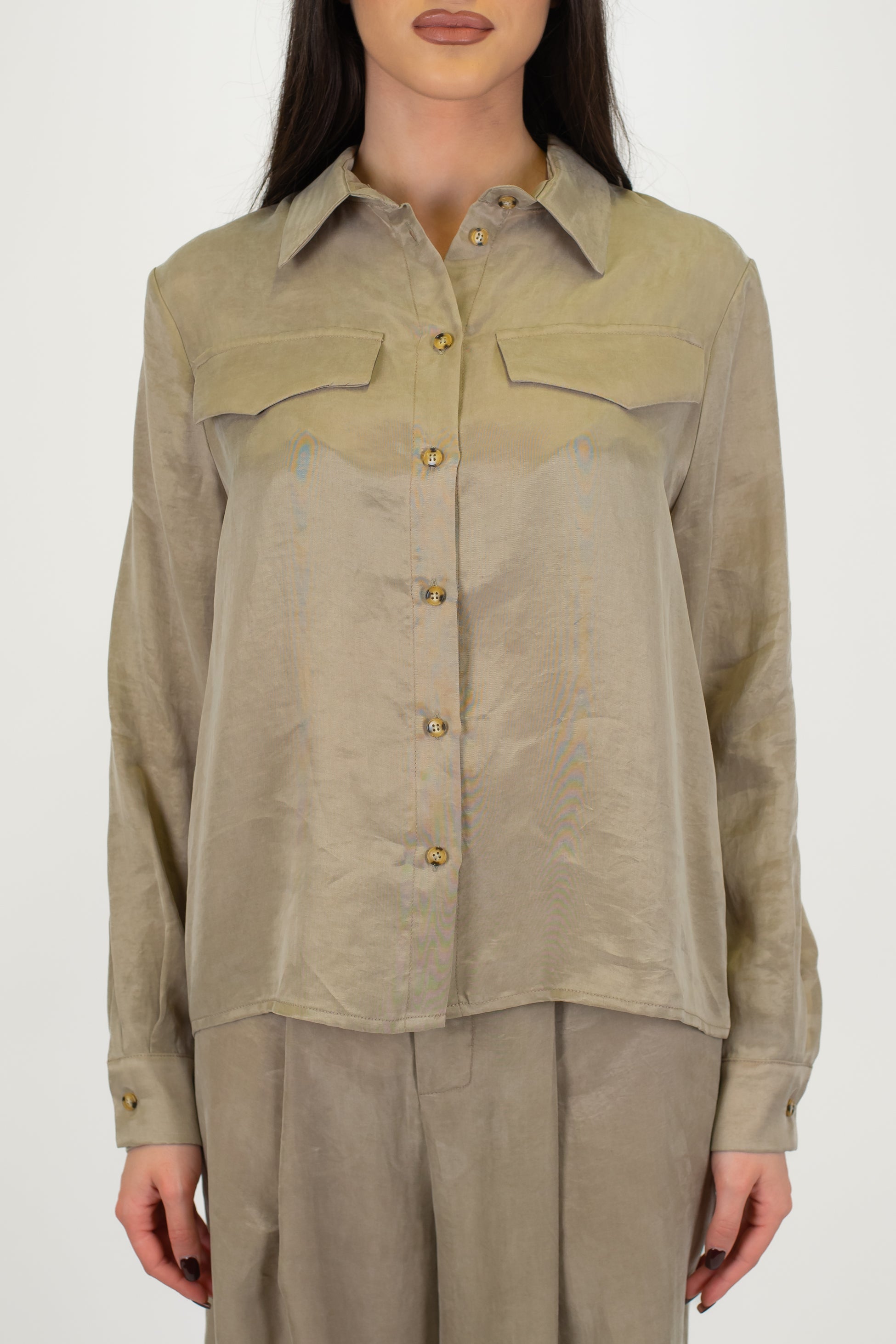 Motel - Camicia in lyocell effetto seta