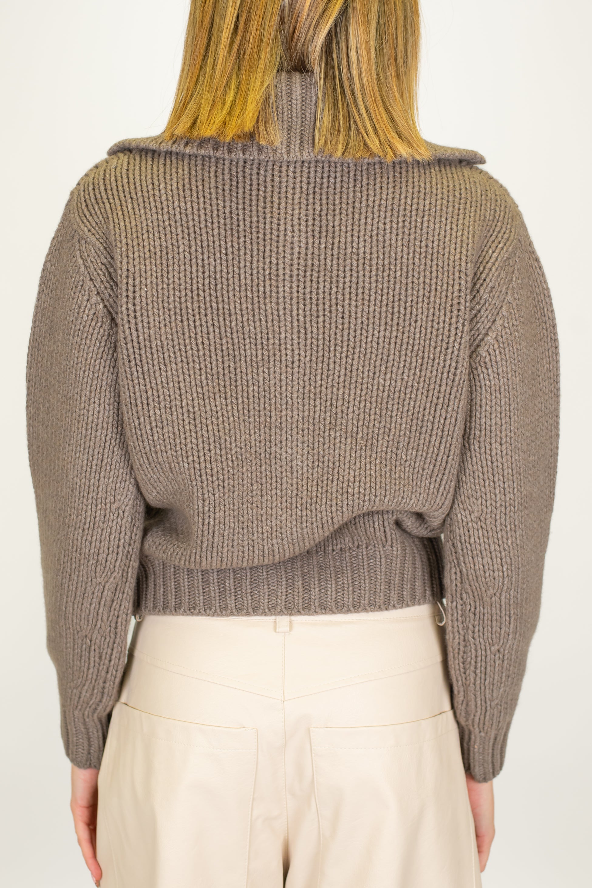 Motel - Cardigan in misto lana e cashmere con chiusura a scomparsa con ciappe