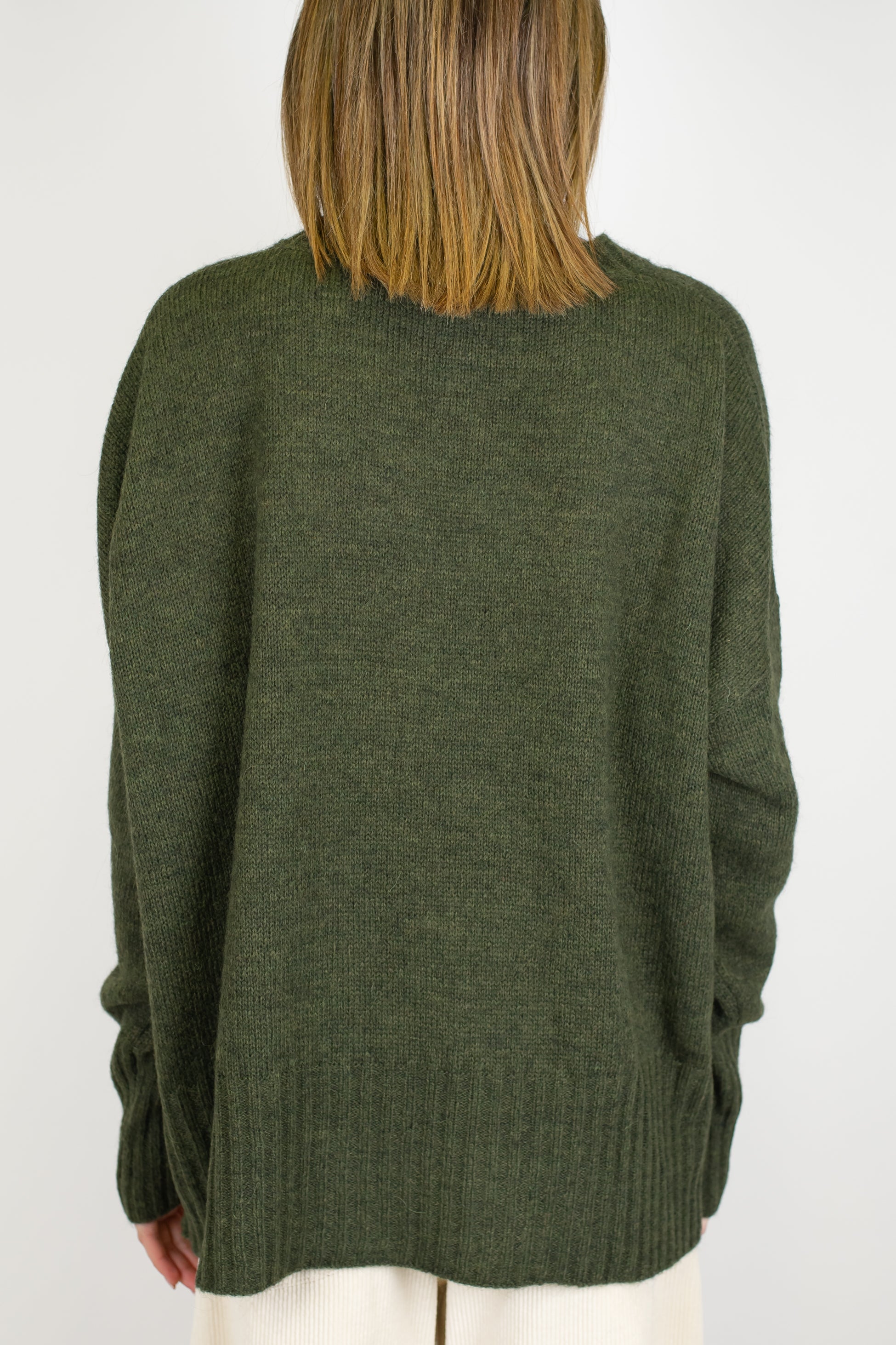 Tensione in - Maglia girocollo over in misto lana