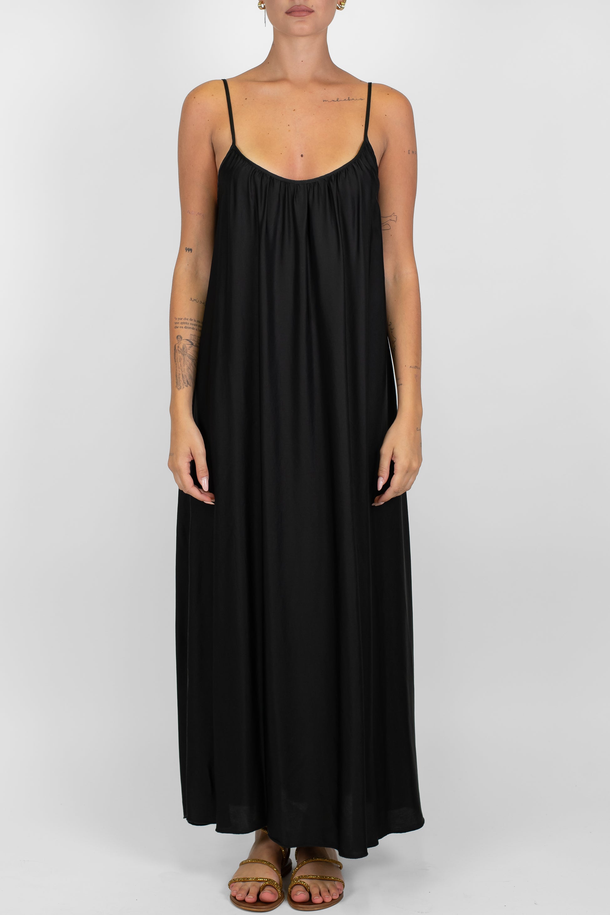 Motel - Abito lungo in viscosa con spalline sottili