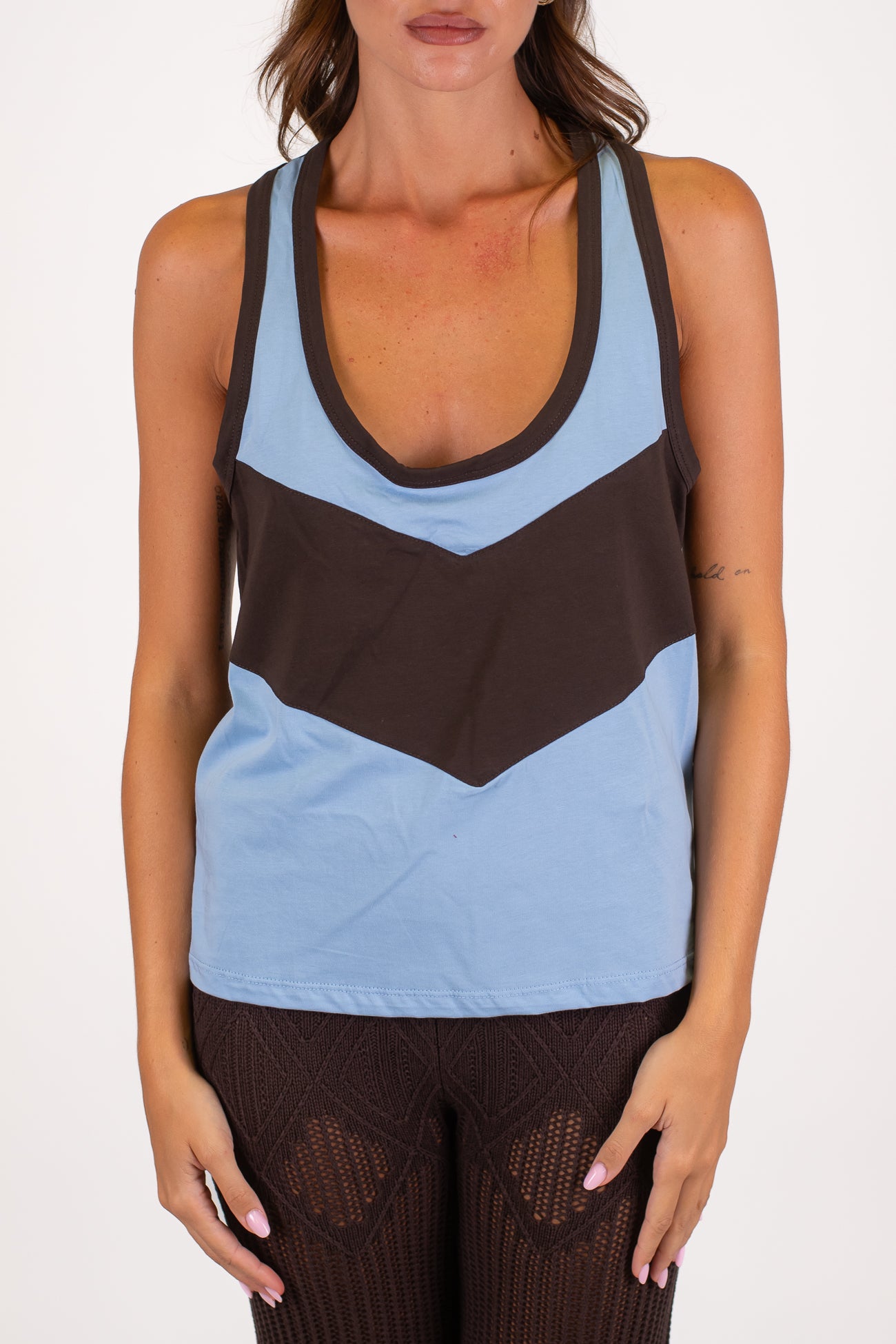 Dixie - Canotta bicolore in cotone