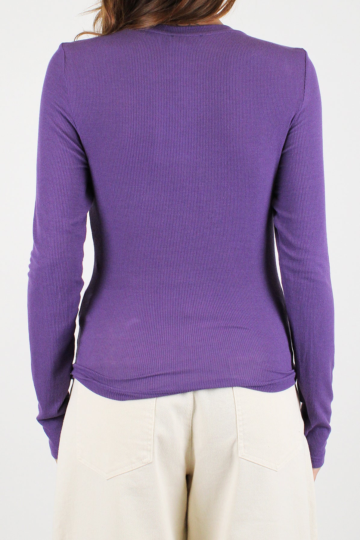 Dixie - Maglia serafino a costine basic in misto cashmere