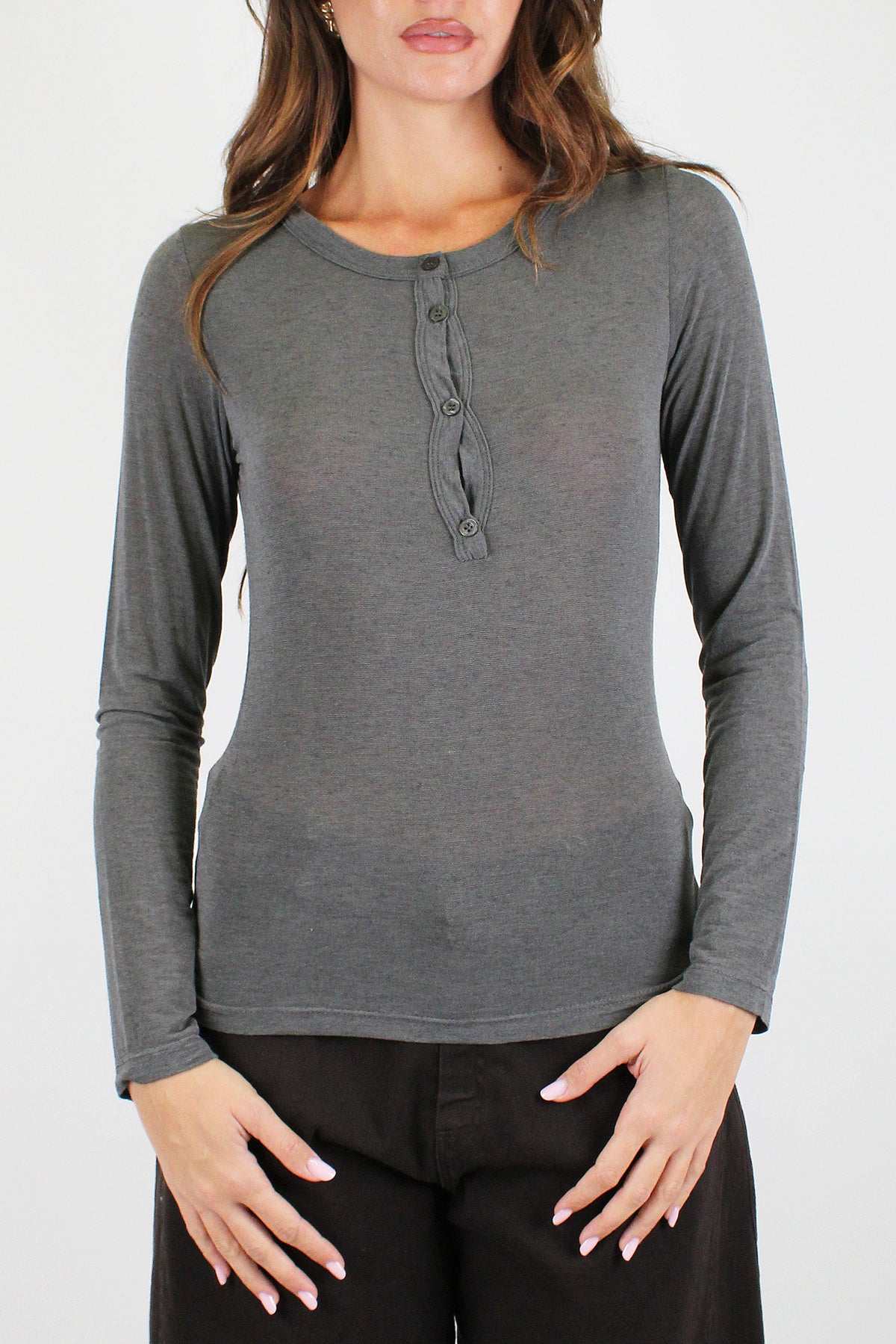 Dixie - Maglia serafino basic in misto cashmere