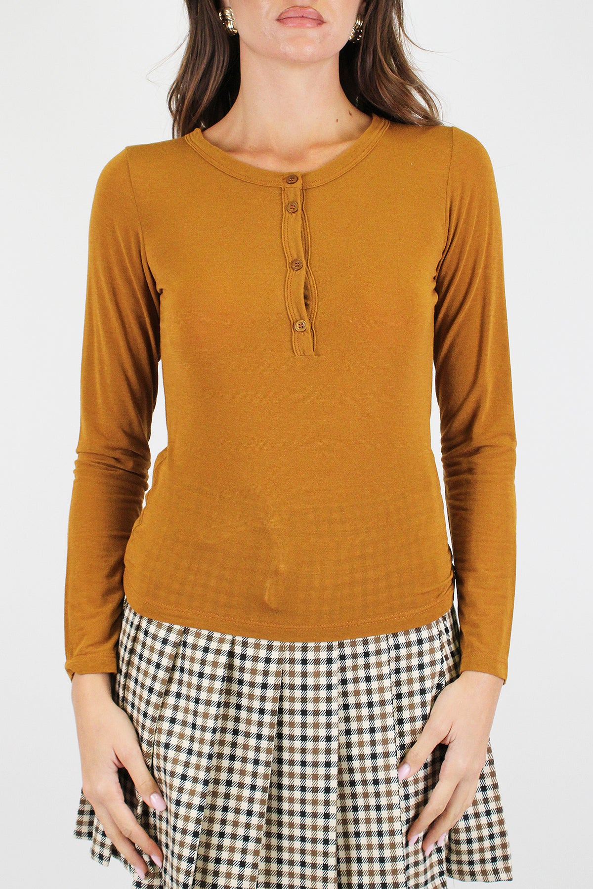 Dixie - Maglia serafino basic in misto cashmere
