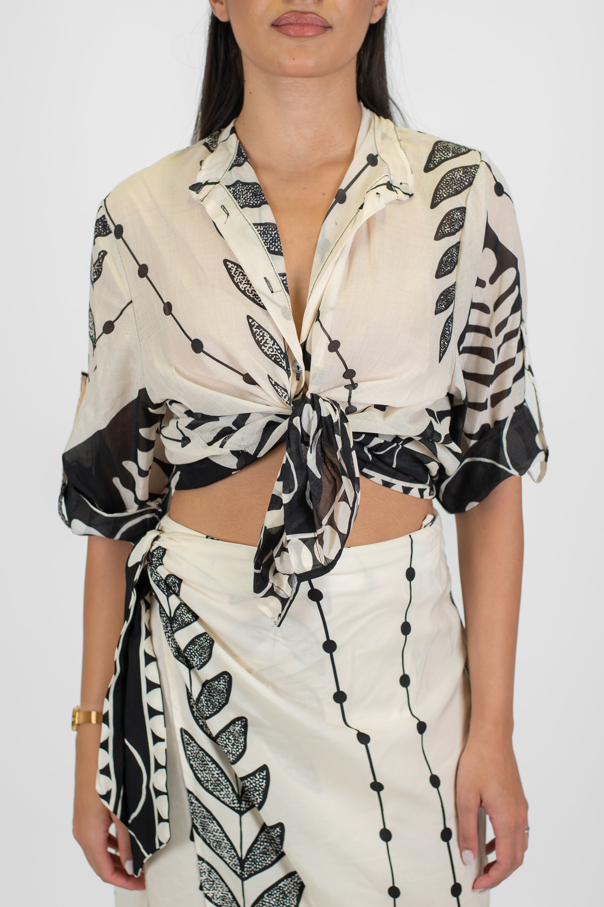 Haveone - Camicia fantasia floreale in viscosa