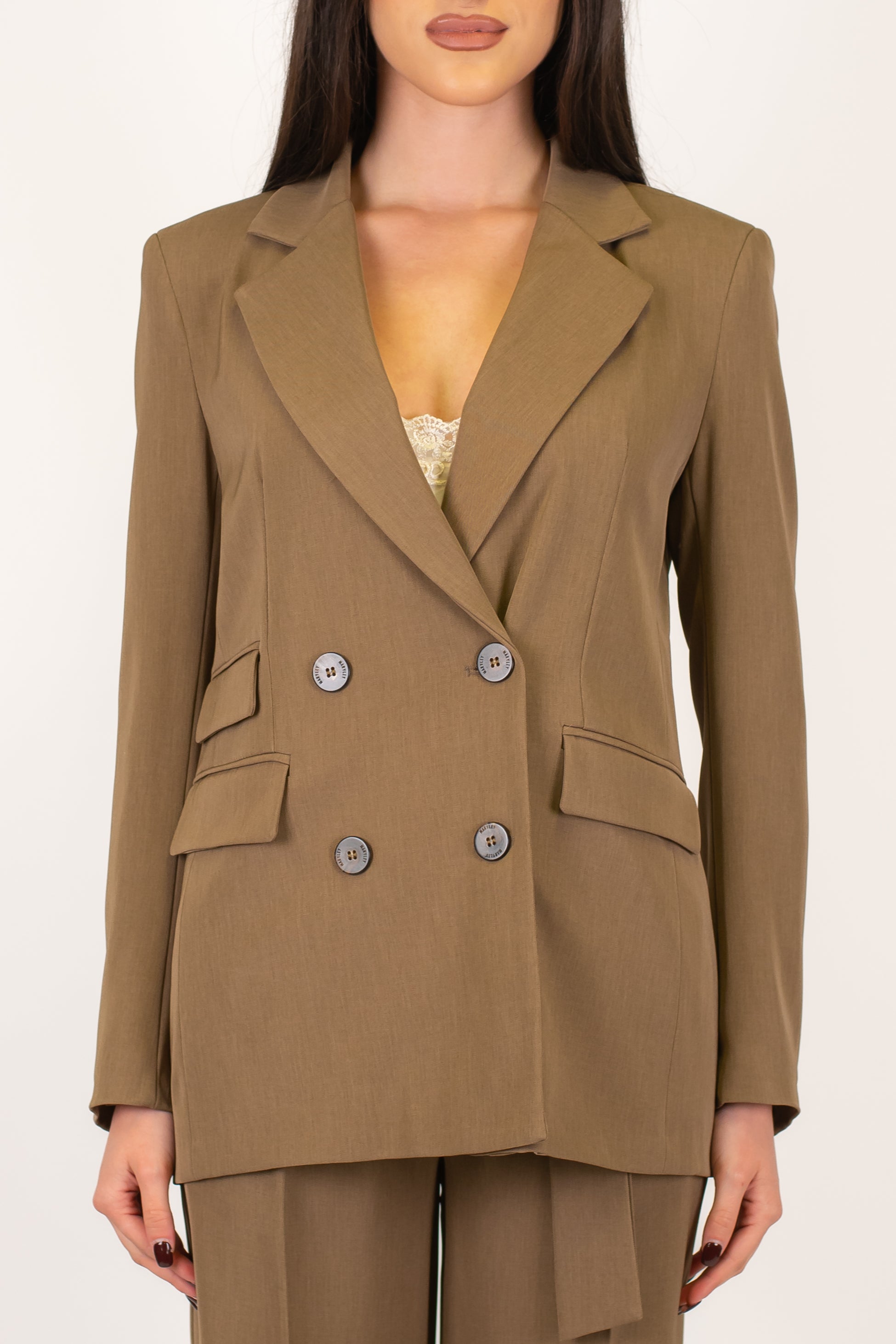 Maryley - Giacca doppiopetto in tessuto fluido