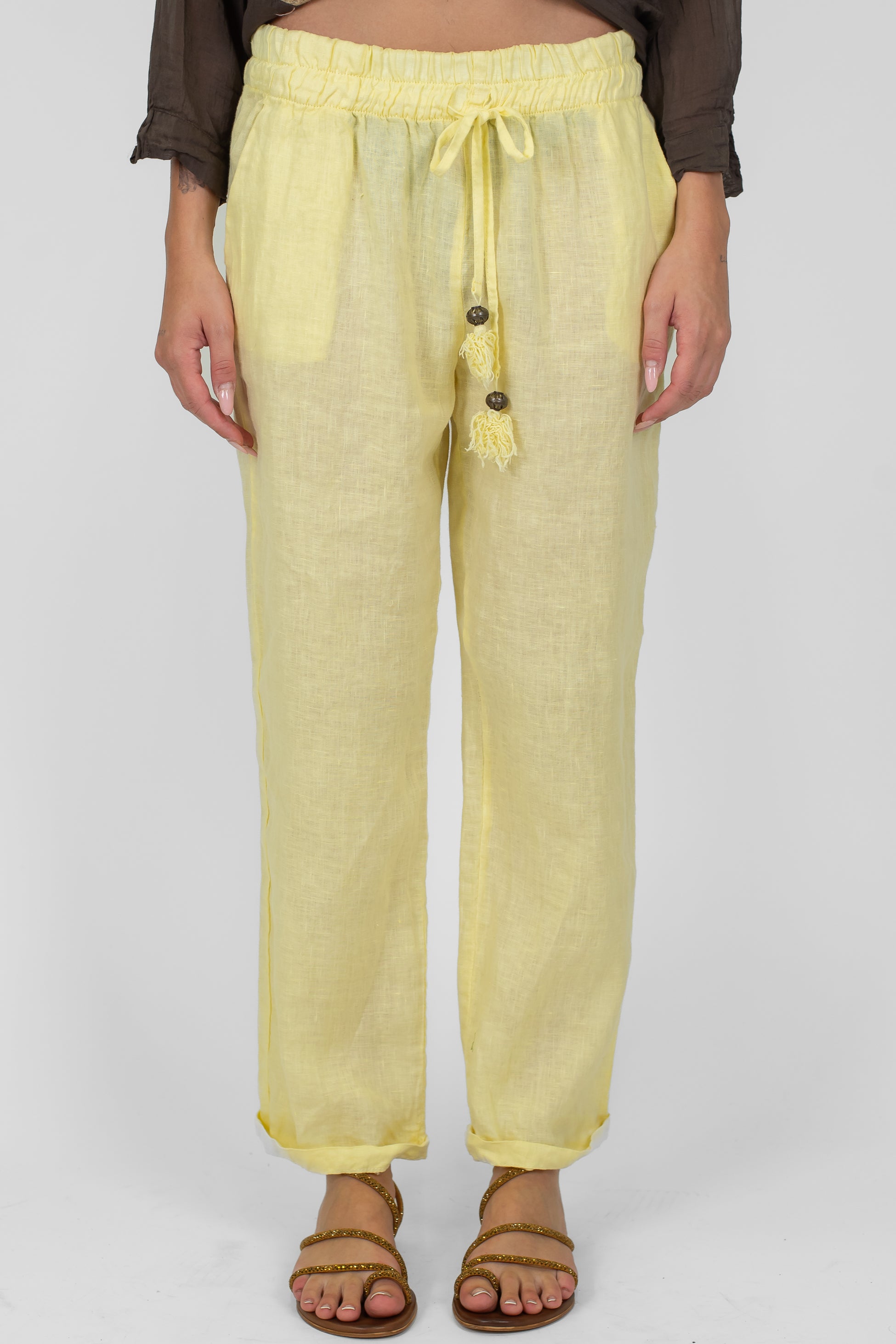 Motel - Pantalaccio regular in pure lino