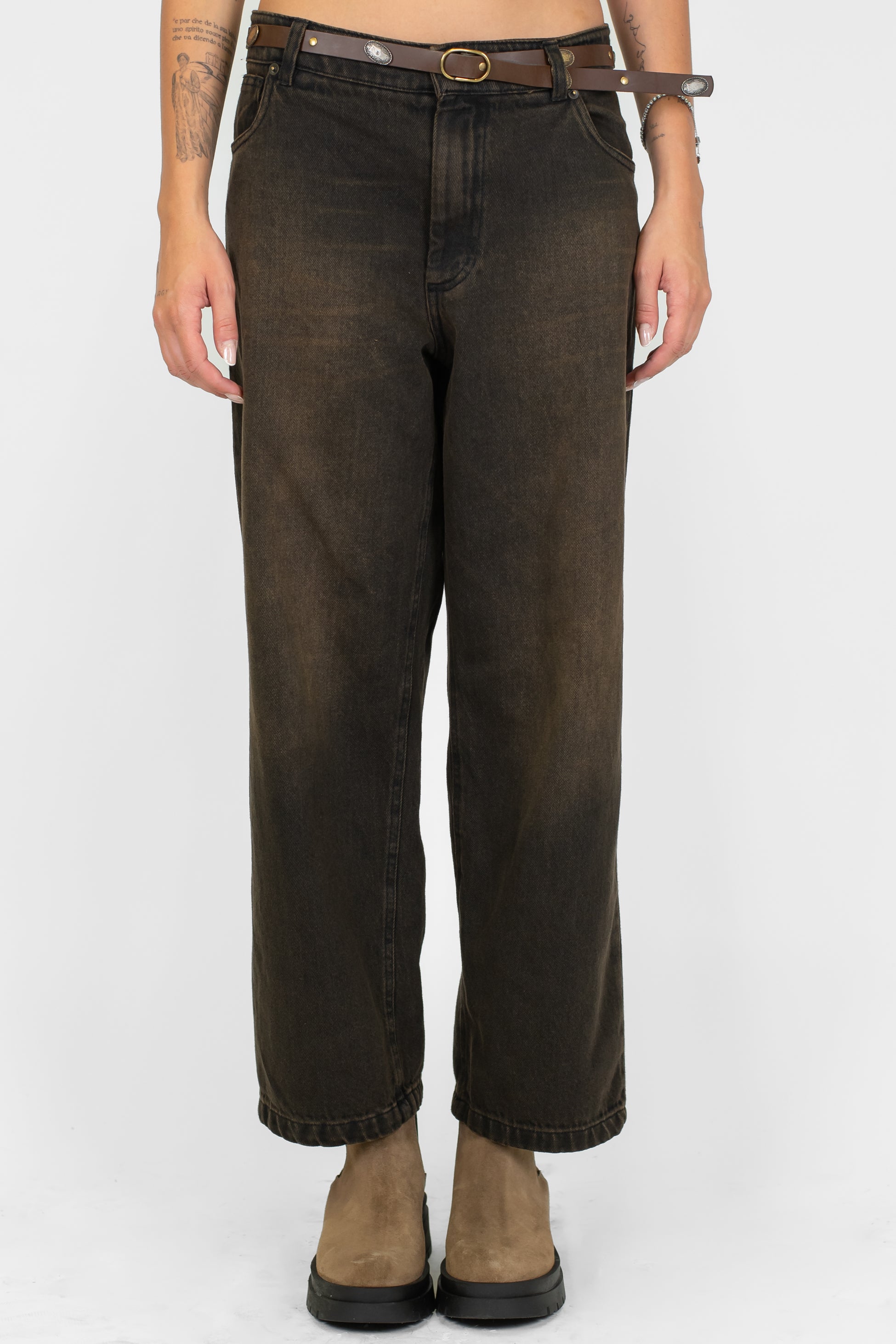 Tensione in - Jeans regular lavaggio sabbiato scuro