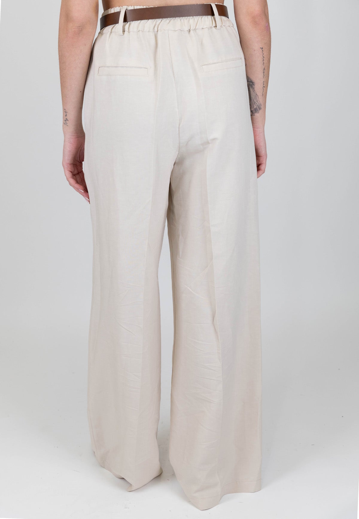 Motel - Pantalone palazzo in misto lino