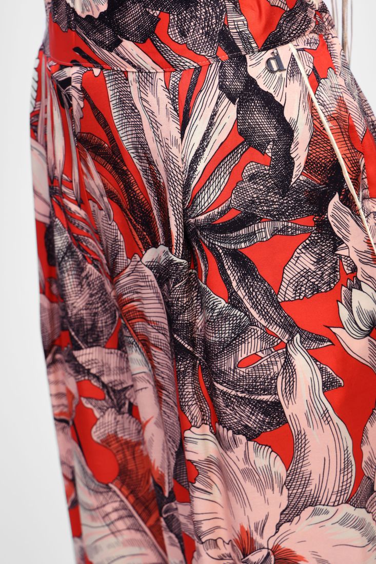 Dixie - Pantalone palazzo con elastico dietro fantasia