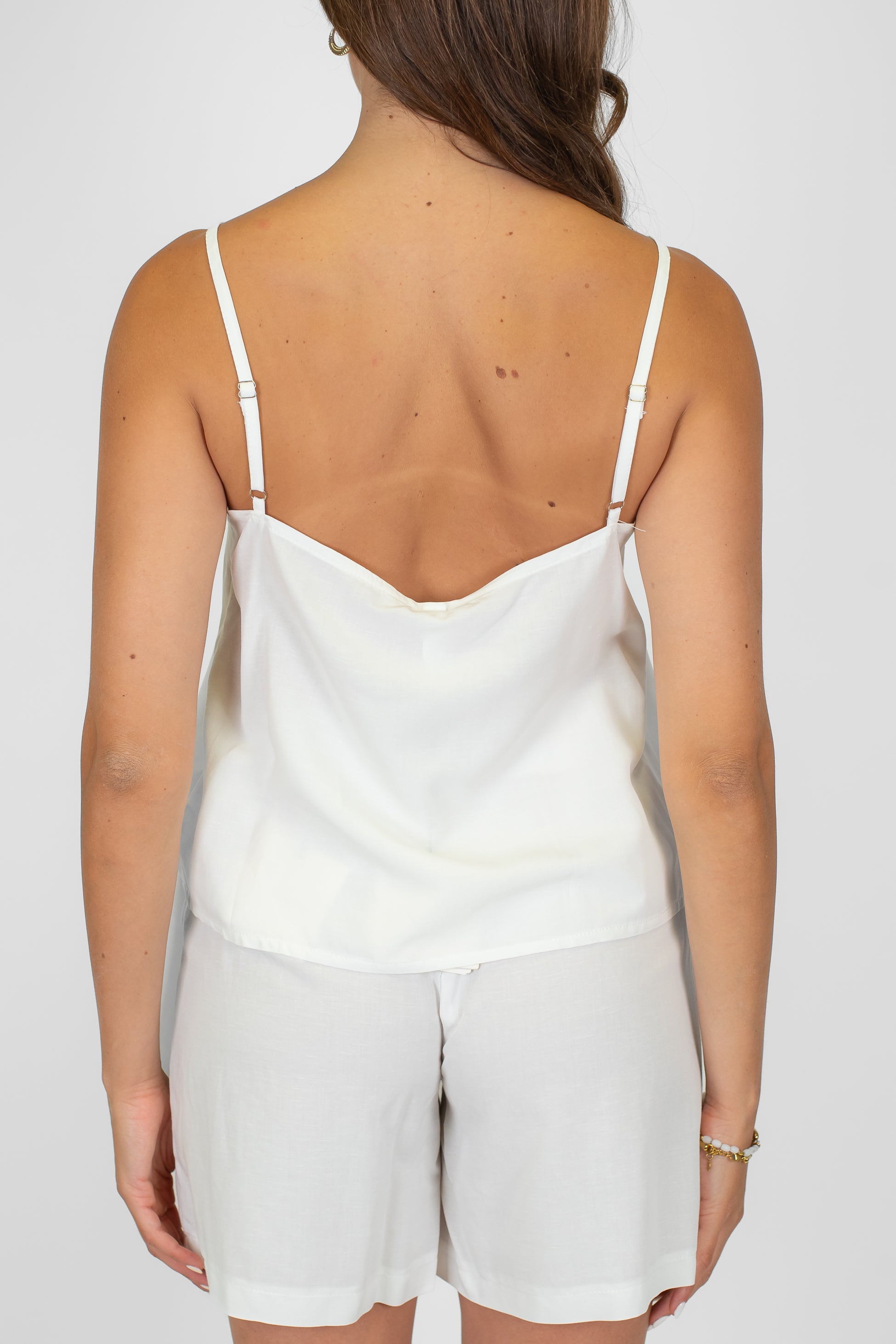 Tensione in - Top in misto lino con bretelle