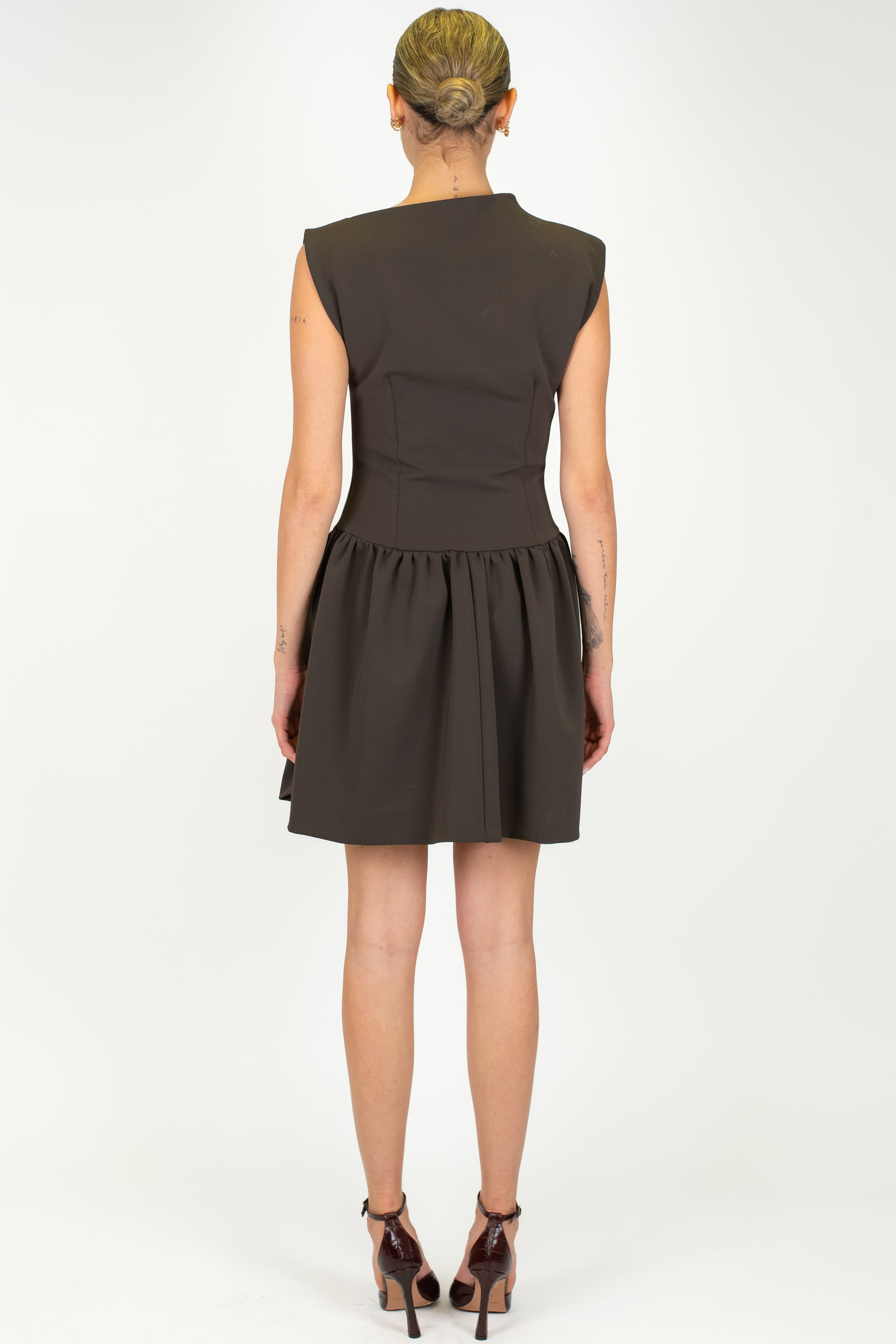 Imperial - Abito corto giromaniche con chiusura zip laterale