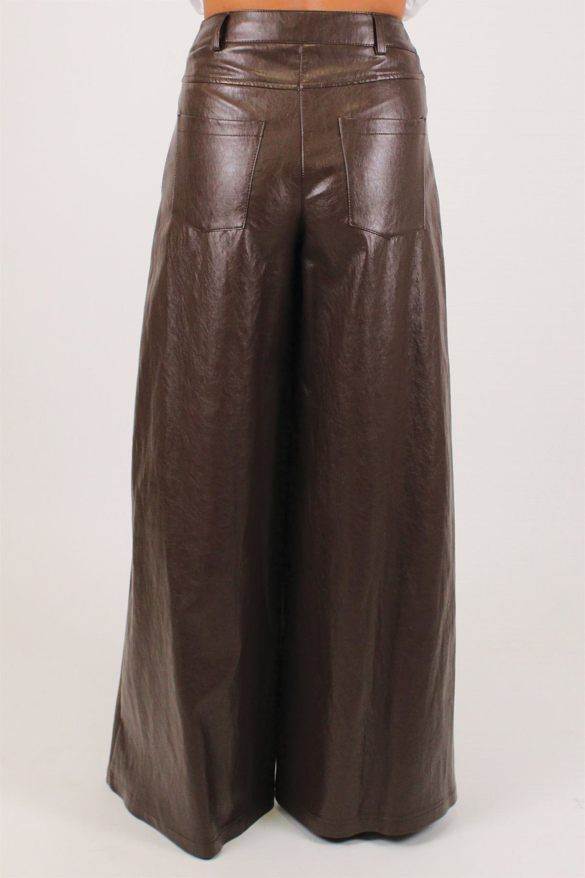 Haveone - Pantalone palazzo in ecopelle
