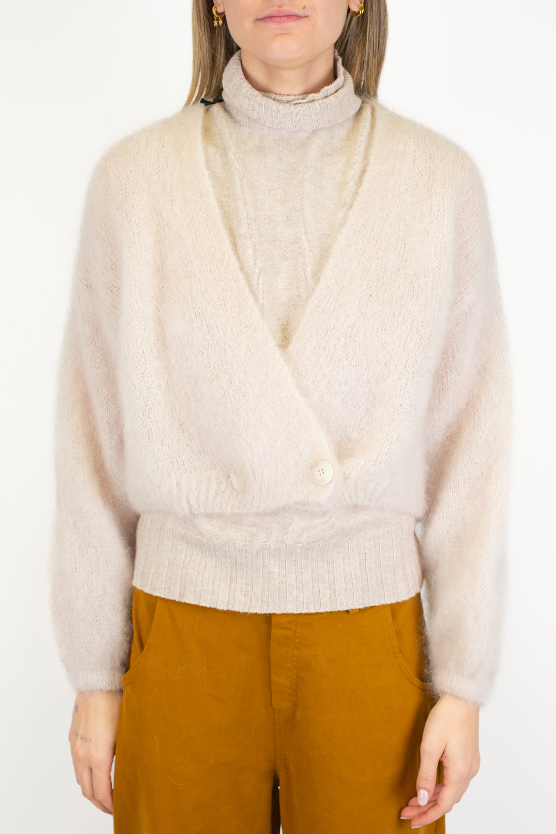 Dixie - Cardigan doppiopetto in kid mohair