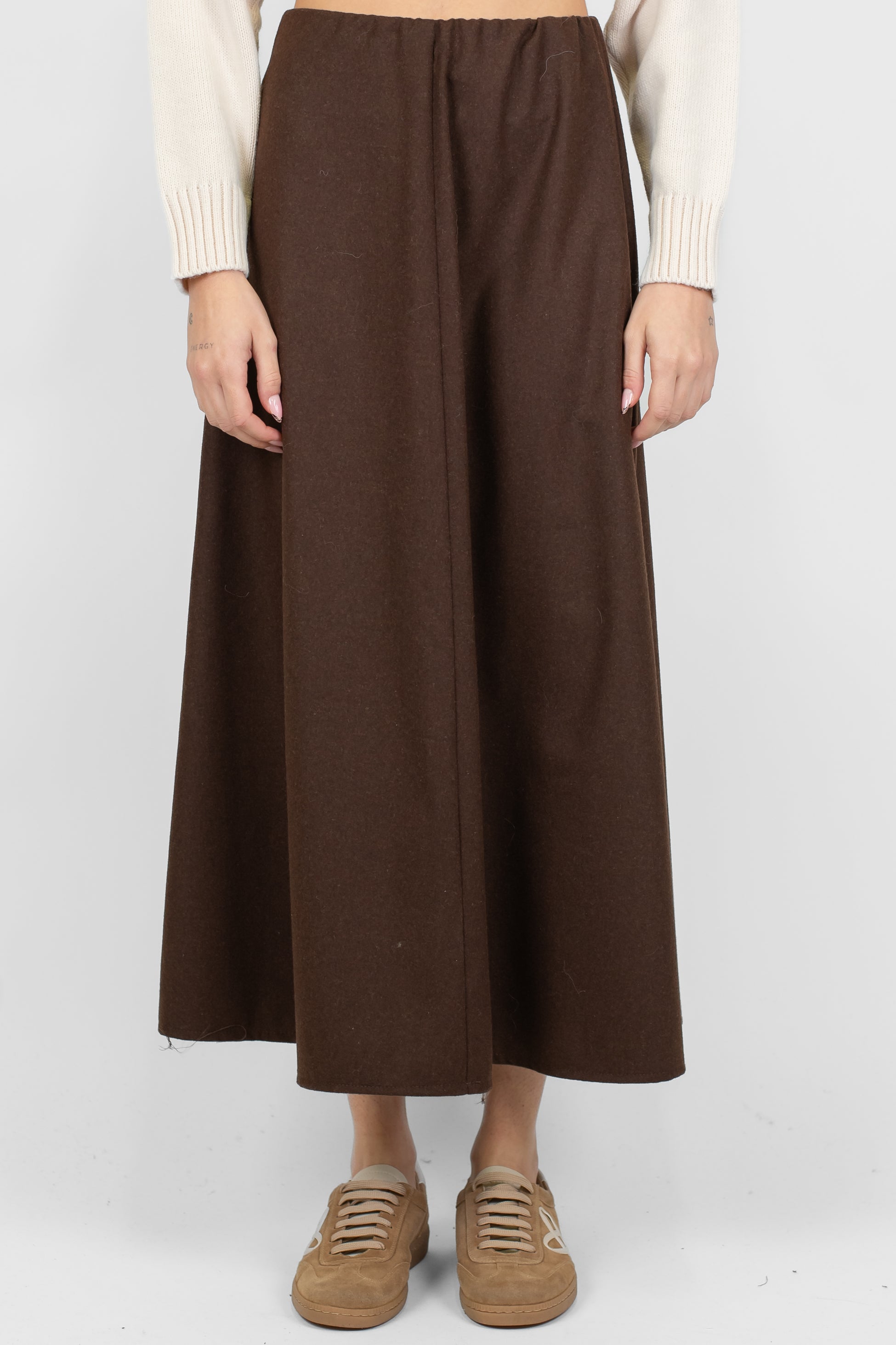 Tensione in - Gonna in misto lana con elastico in vita