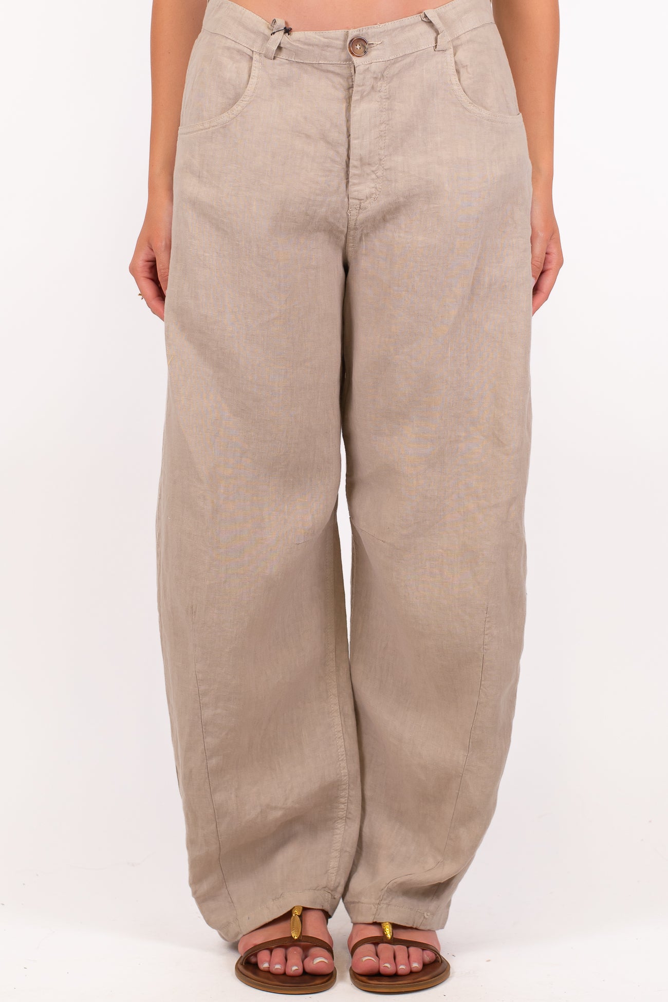 Tensione in - Pantalone balloon in puro lino