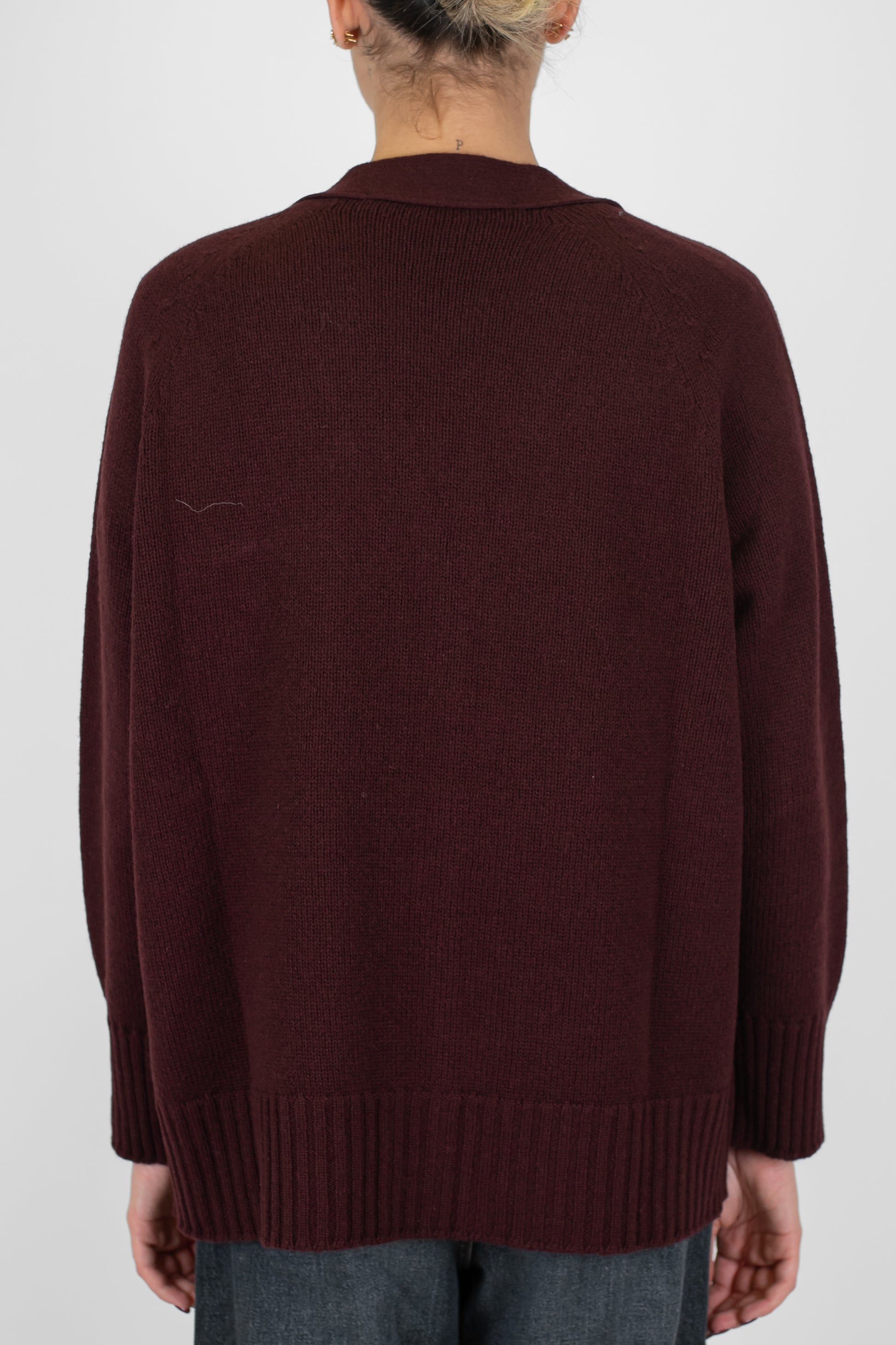 Tensione in - Cardigan scollo a V in lana e cashmere