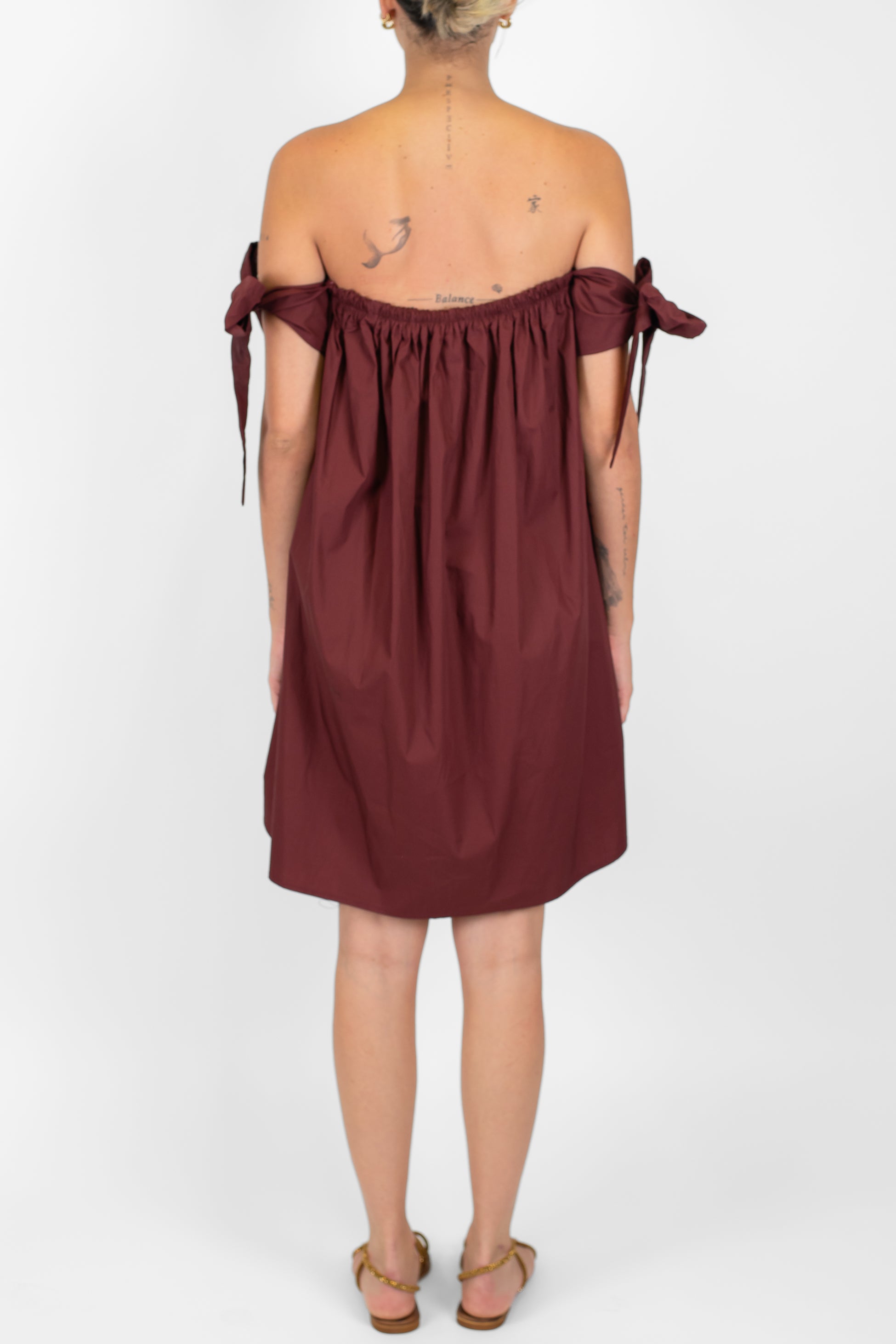 Motel - Abito corto a fascia con fiocchetti