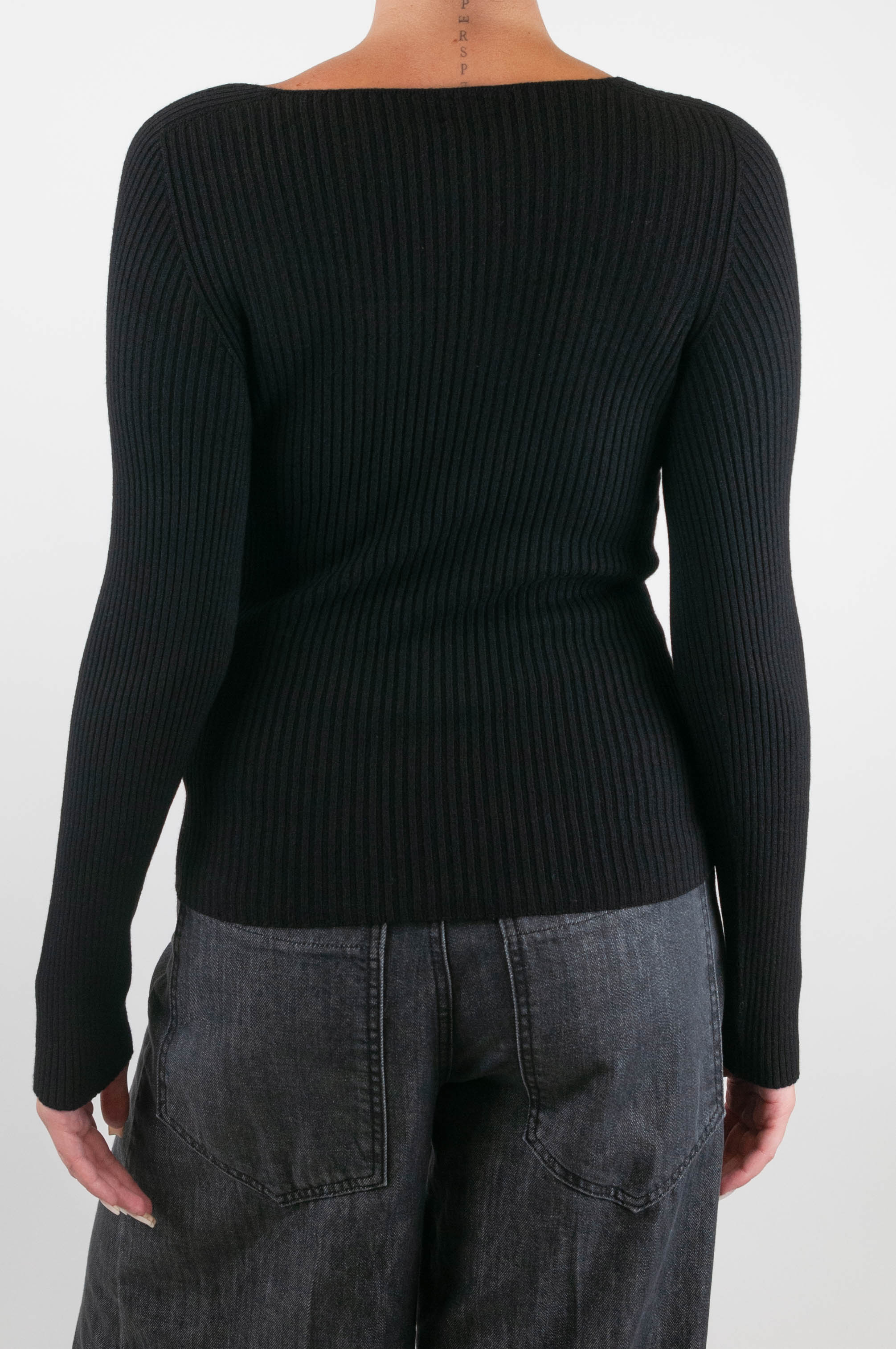 Kontatto - Maglia con scollo quadrato a costine