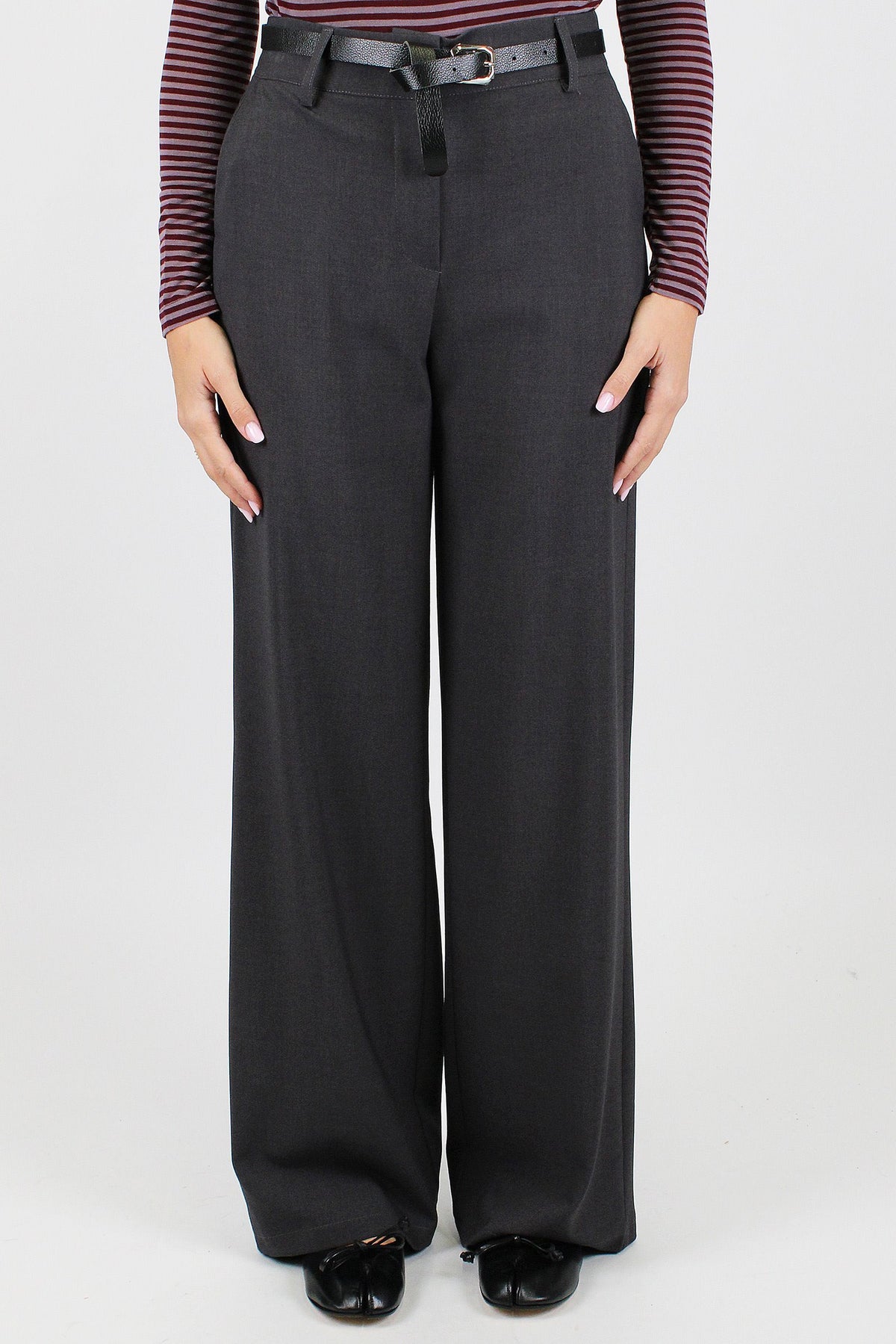 Haveone - Pantalone palazzo con elastico sul retro