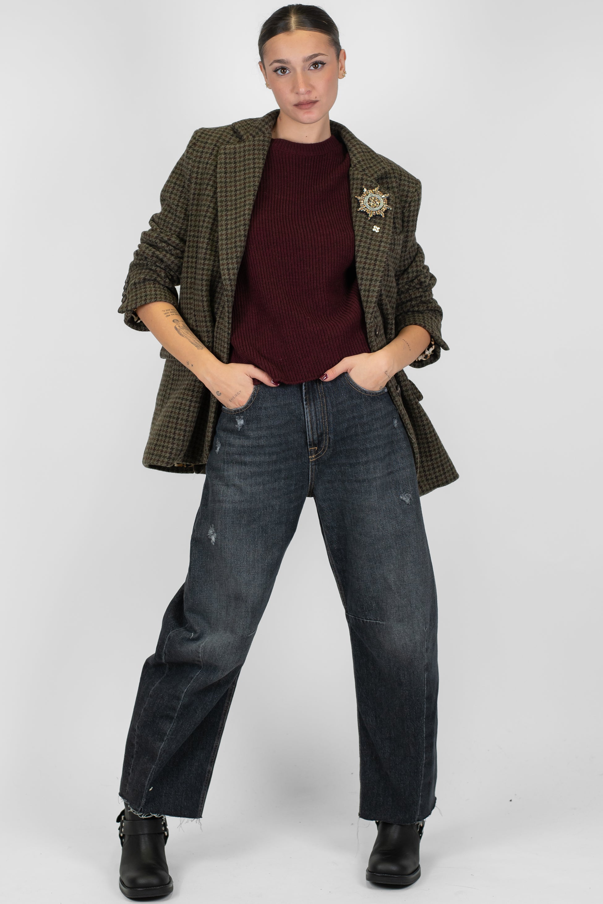 Haveone - Jeans balloon lavaggio scuro modello Barbara