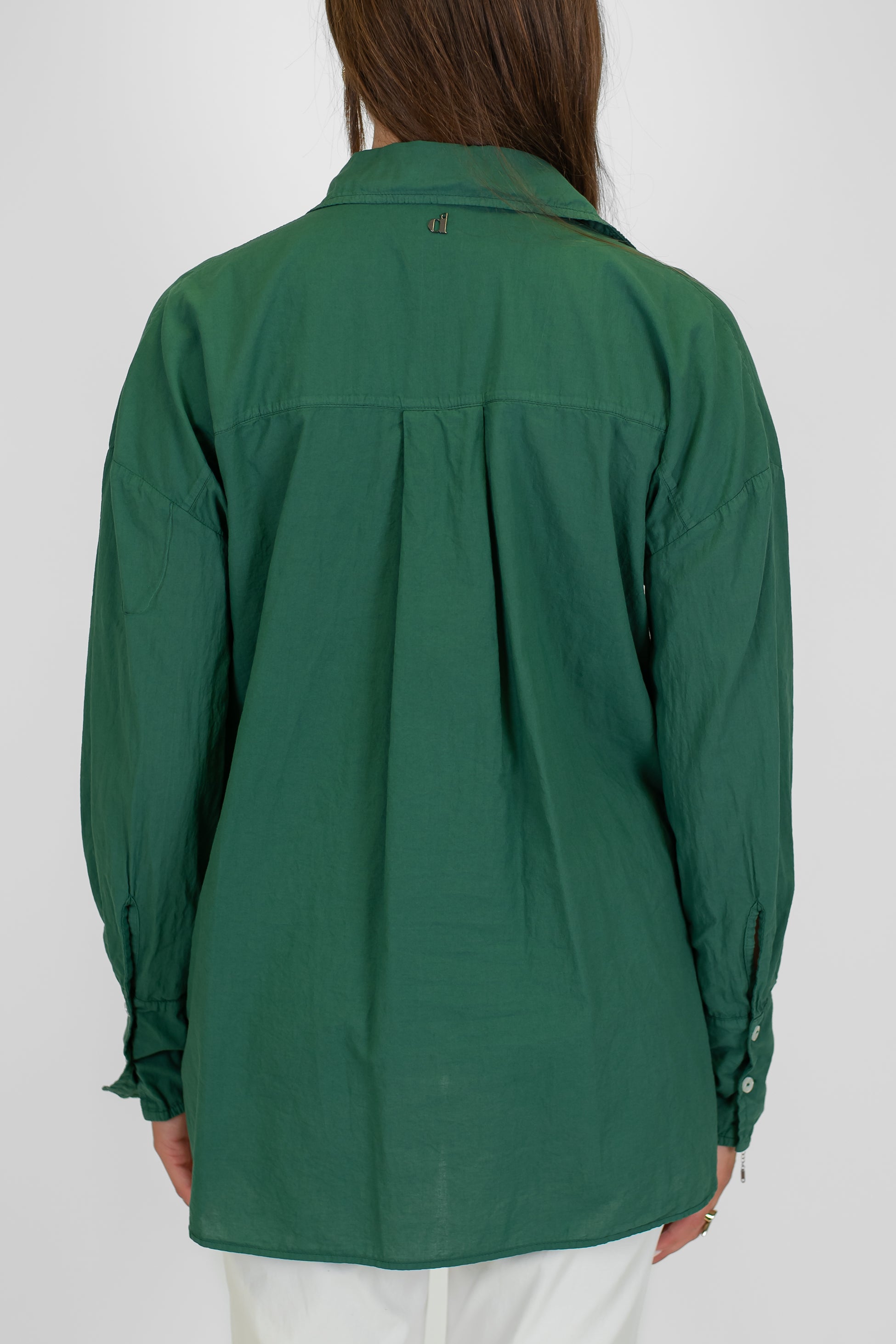 Dixie - Camicia tinta unita in cotone con nodo sul fondo