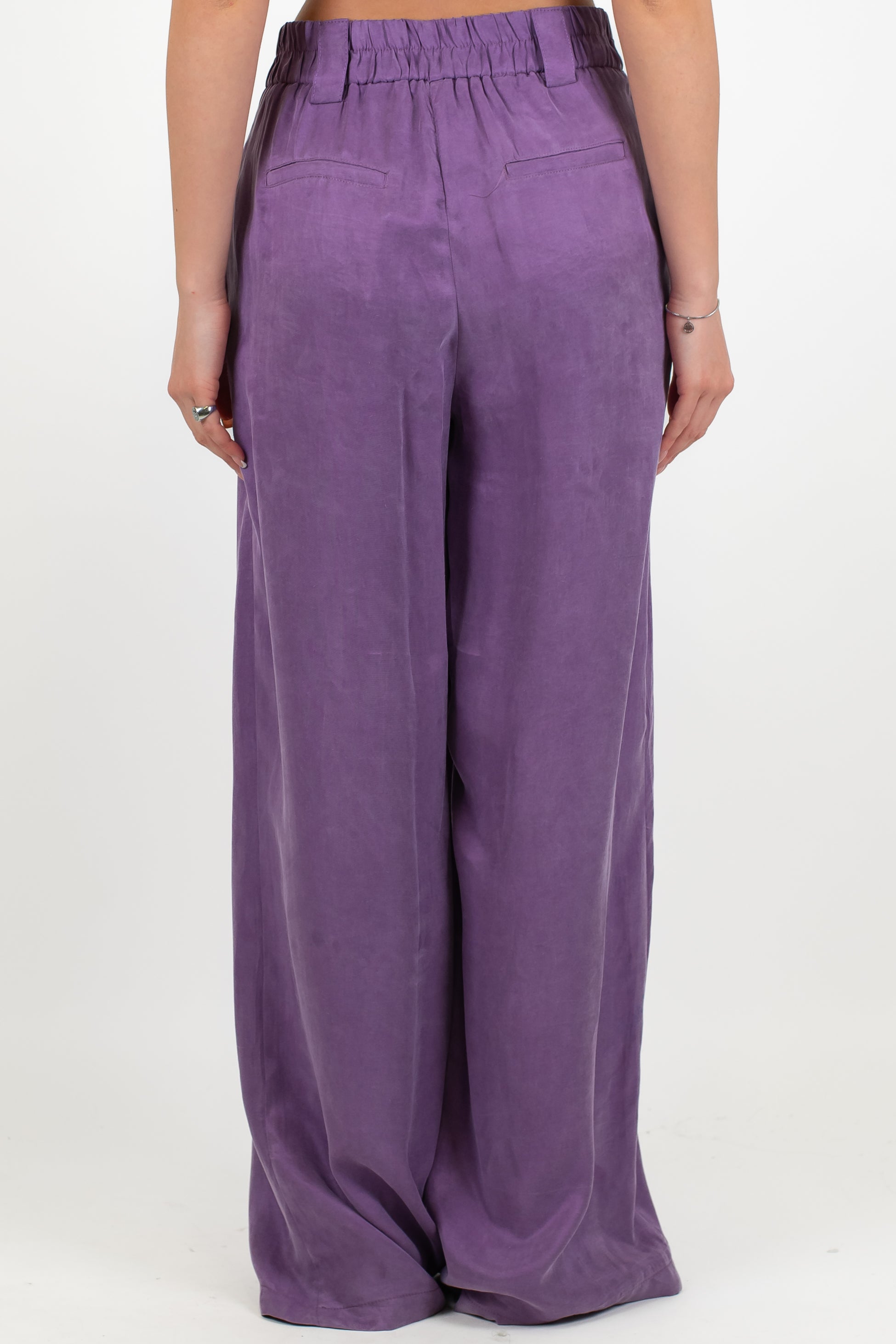 Tensione in - Pantalone palazzo in lyocell con elastico sul retro