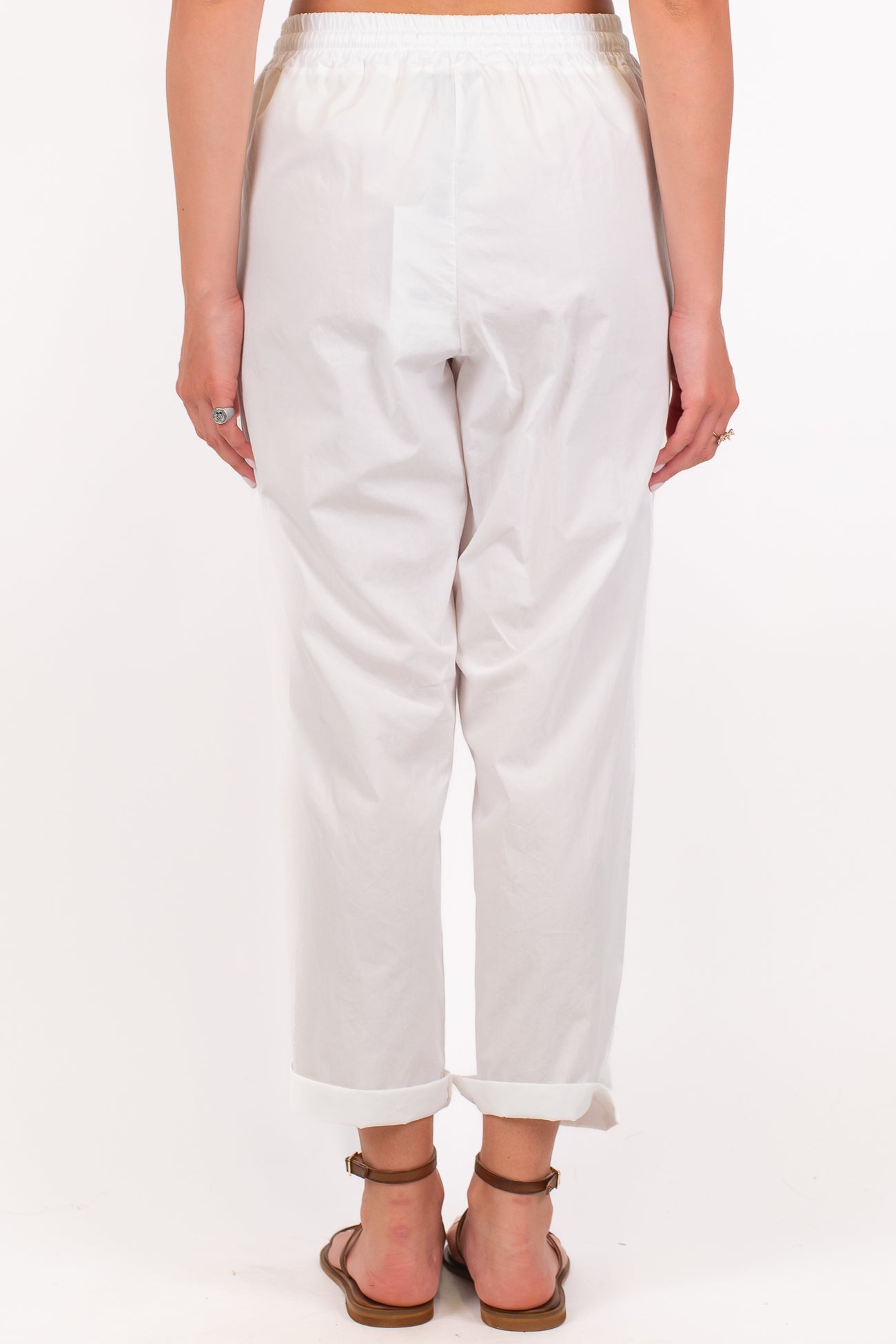 Haveone - Pantalone regular in cotone leggero con coulisse