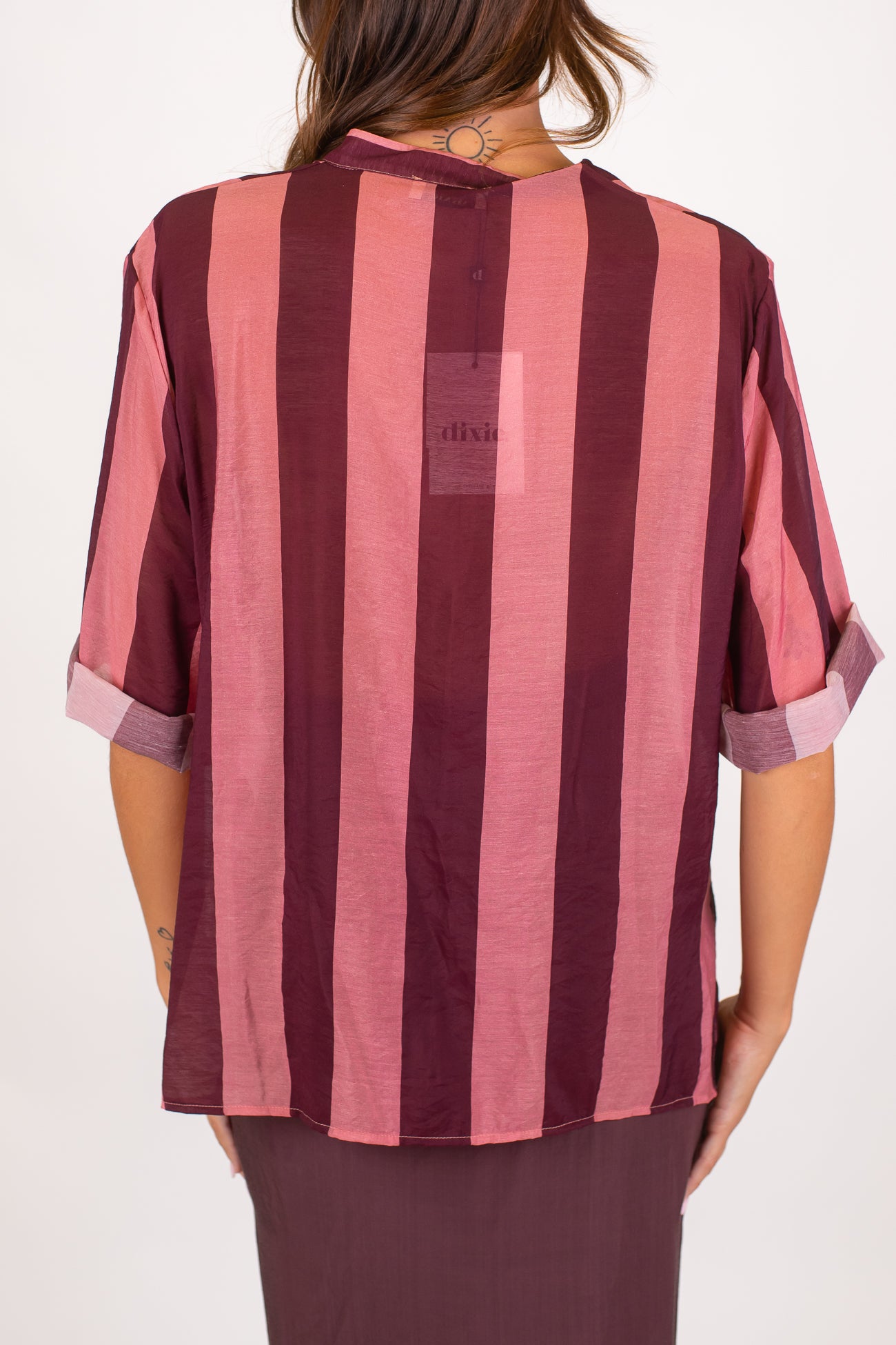 Dixie - Camicia rigata in viscosa leggera