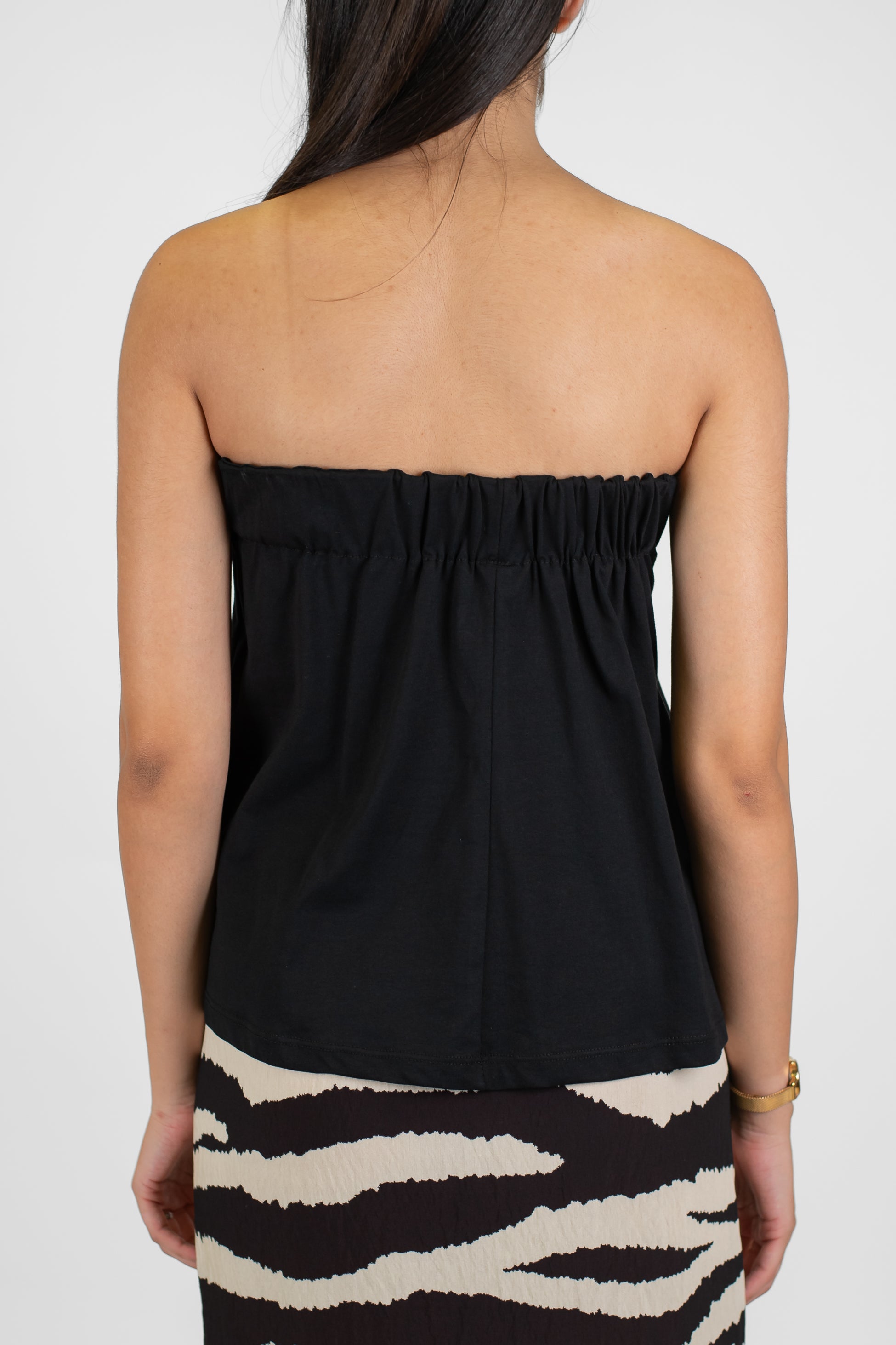 Tensione in - Top a fascia in cotone con elastico dietro