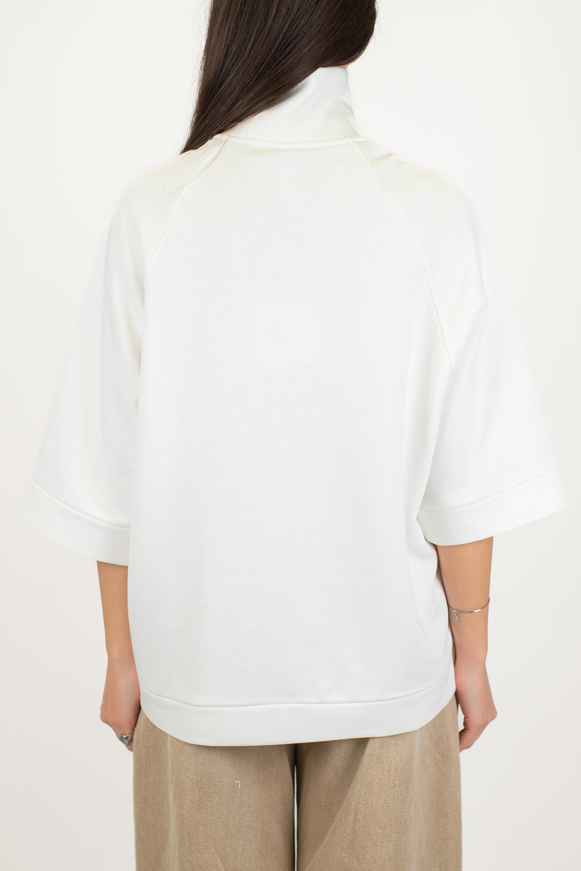 Tensione in - Felpa mezzamanica over con chiusura a zip