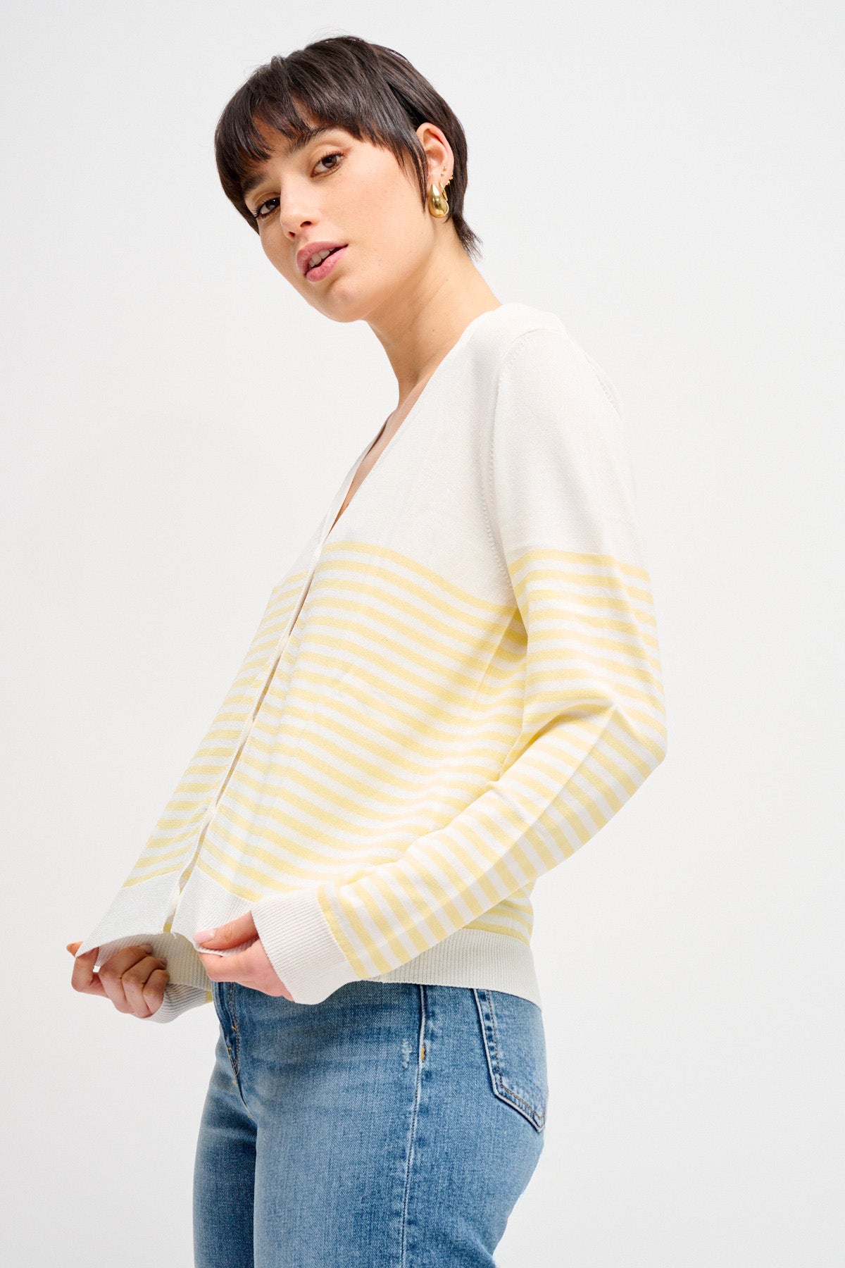 Maryley - Cardigan a righe in viscosa