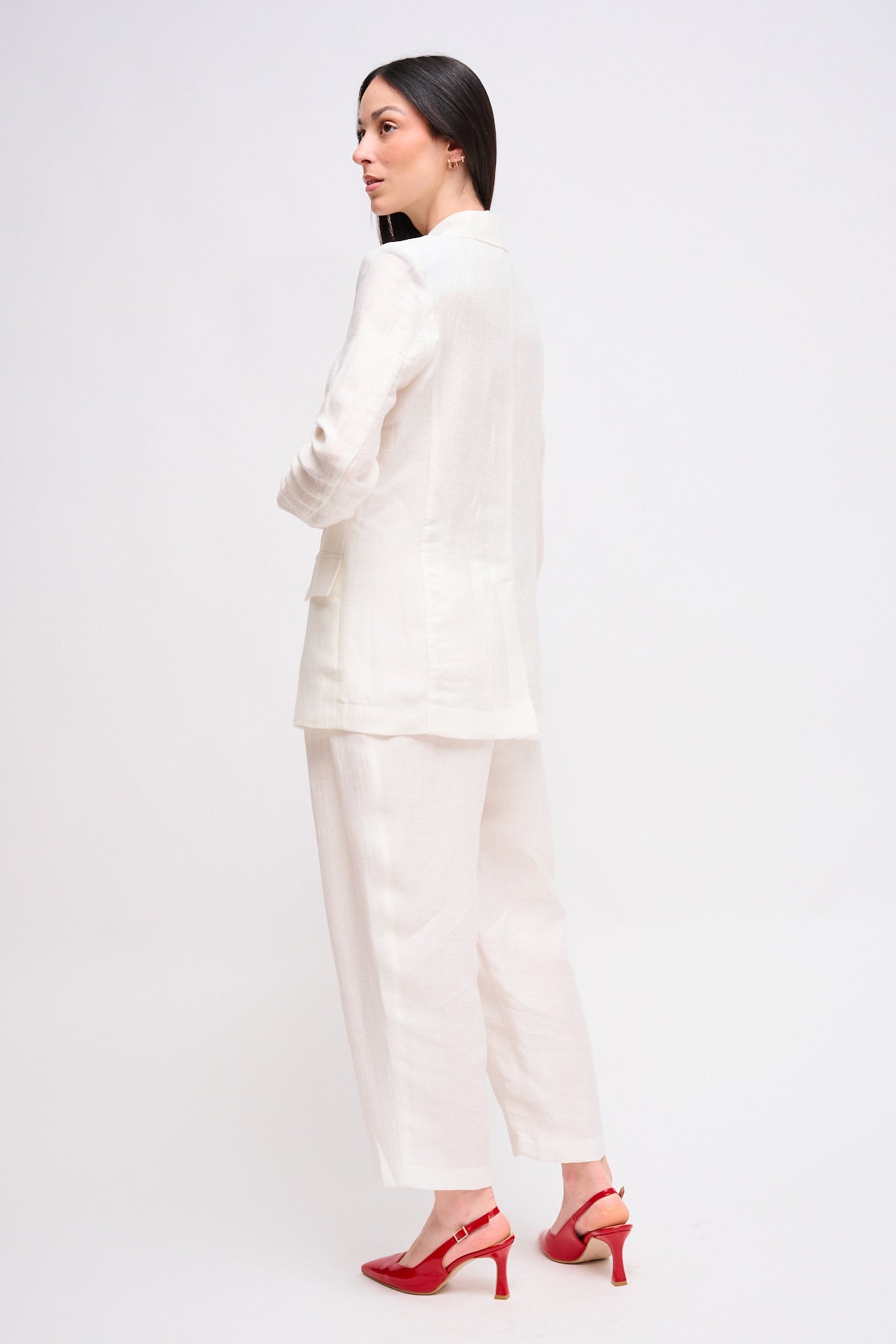 Maryley - Pantalone balloon con pinces in lino