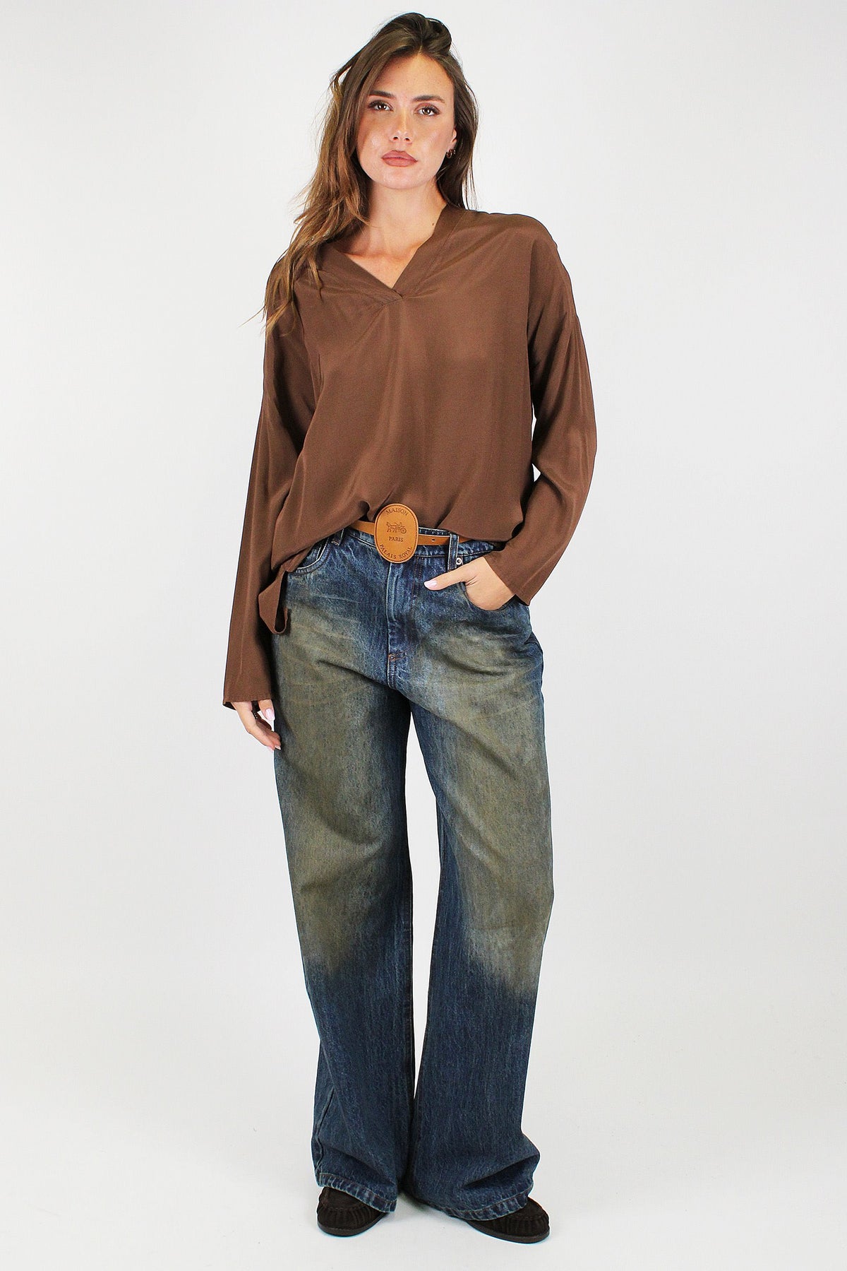 Souvenir - Blusa scollo a V in viscosa