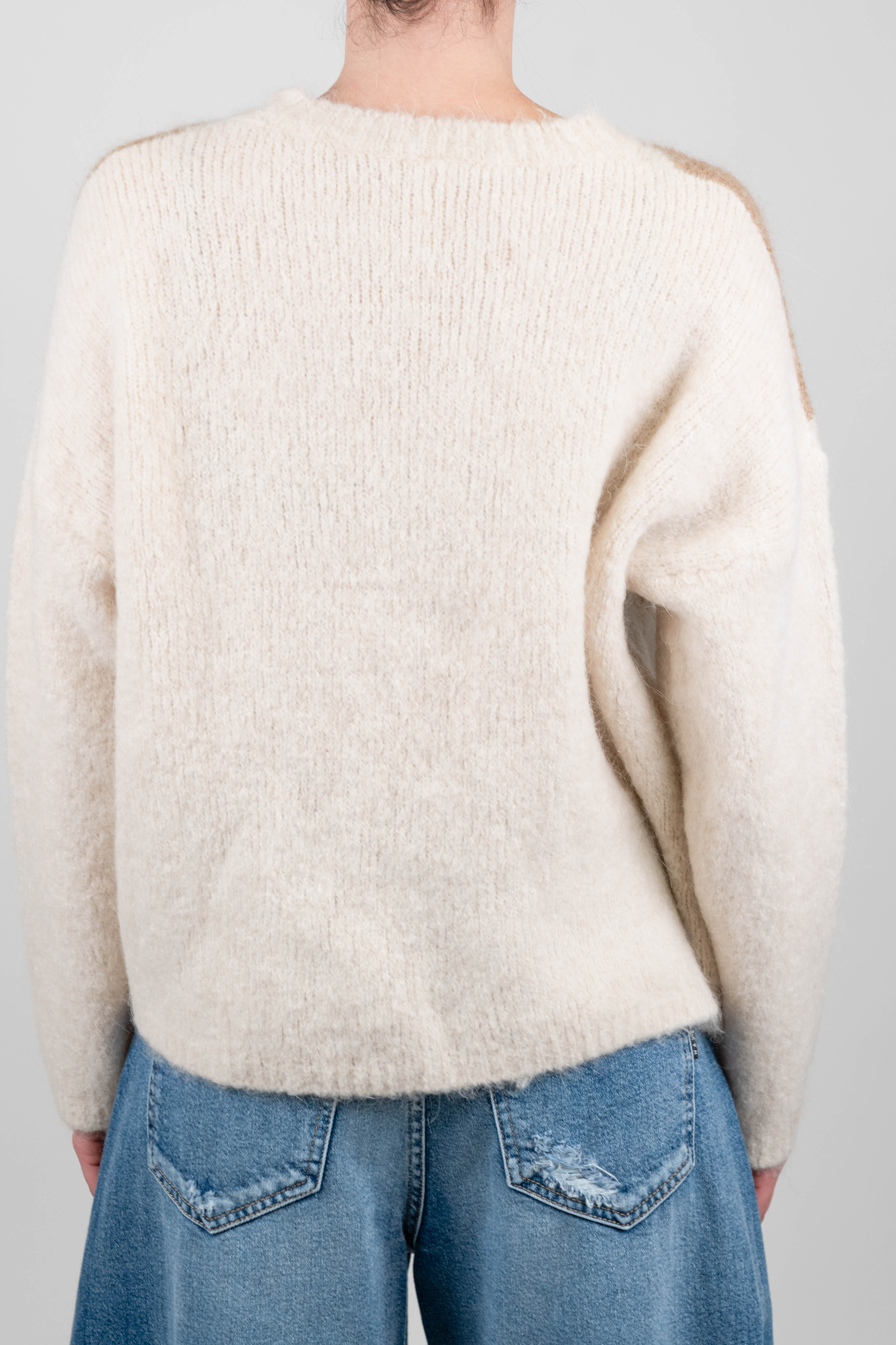 Tensione in - Maglia over fantasia rombi in misto lana