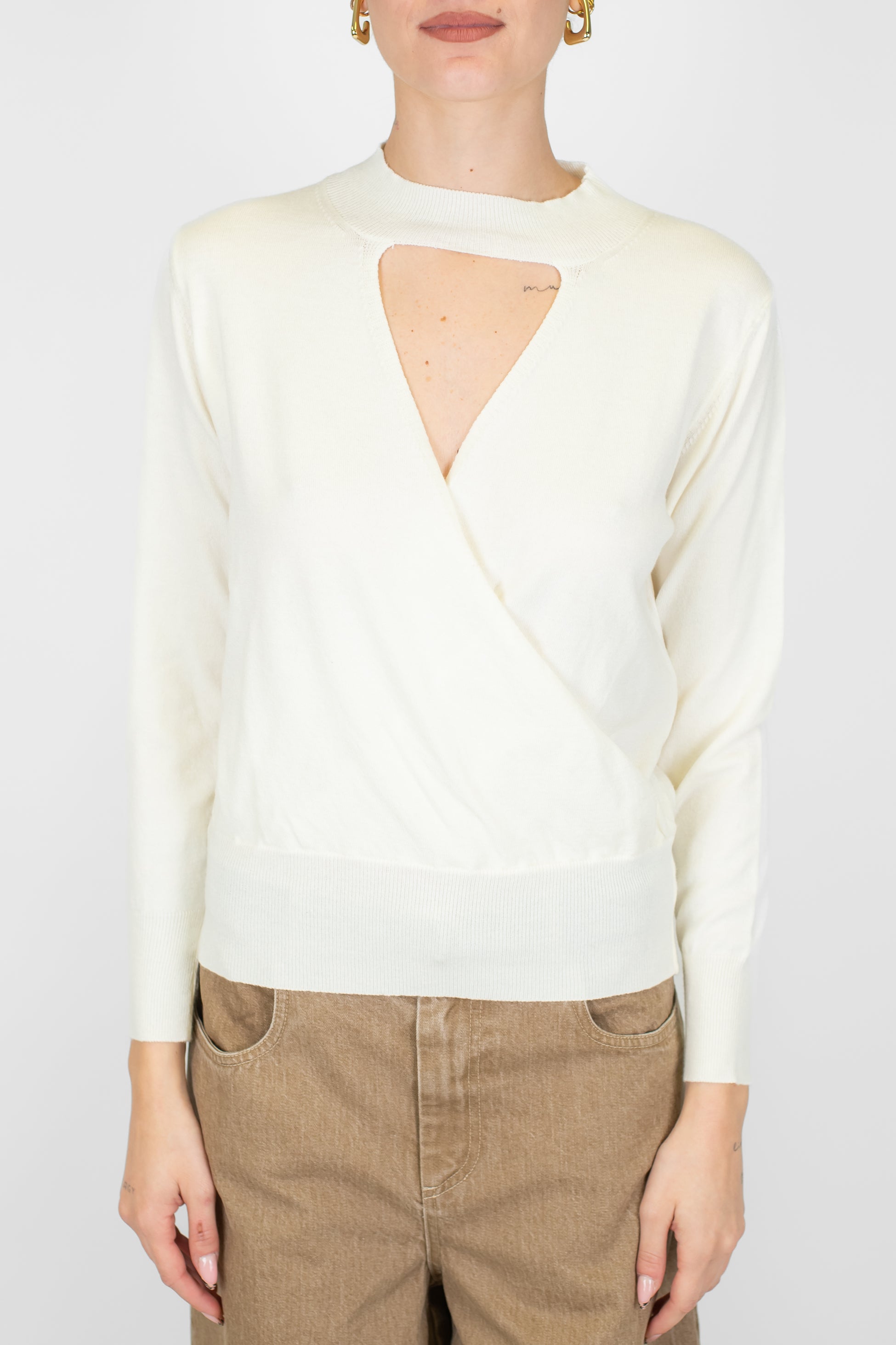 Motel - Maglia scollo a V ad incrocio