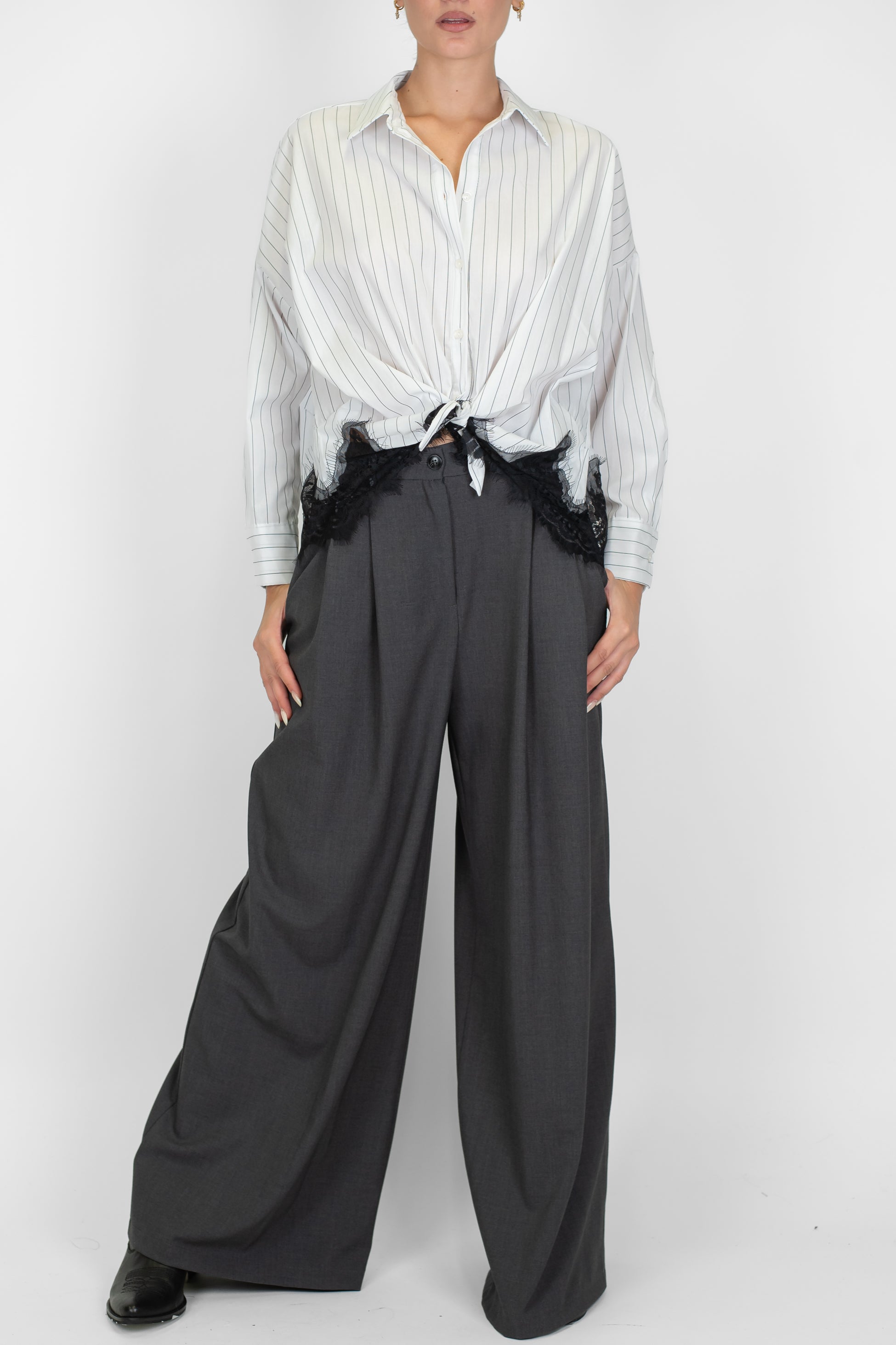 Tensione in - Pantalone palazzo con pinces