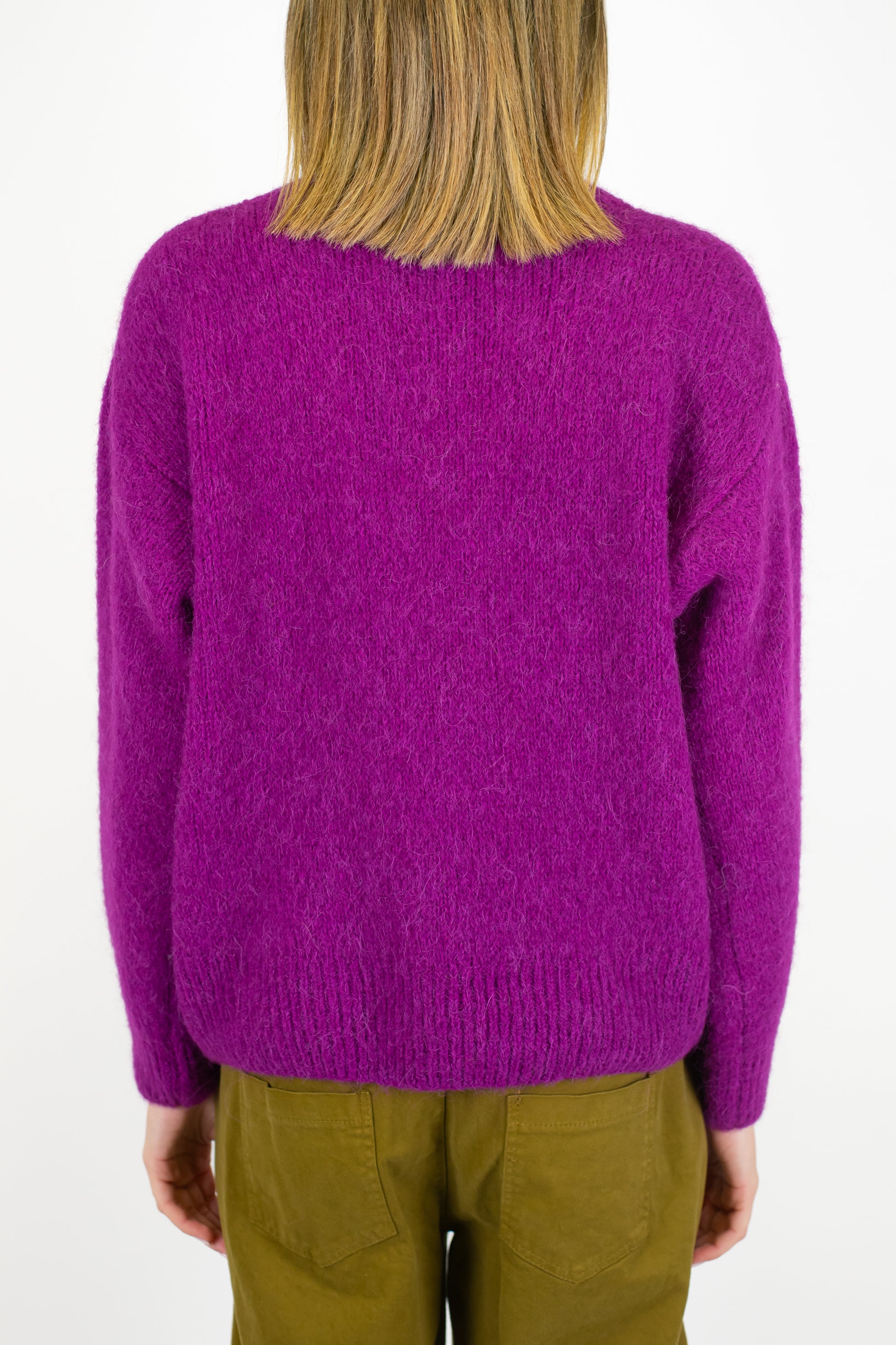 Dixie - Maglia girocollo maniche lunghe in baby alpaca